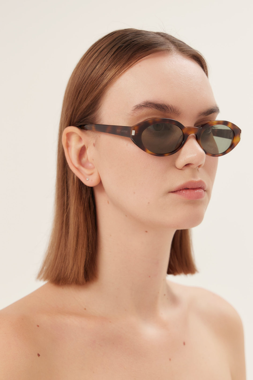 Saint Laurent oval micro havana sunglasses
