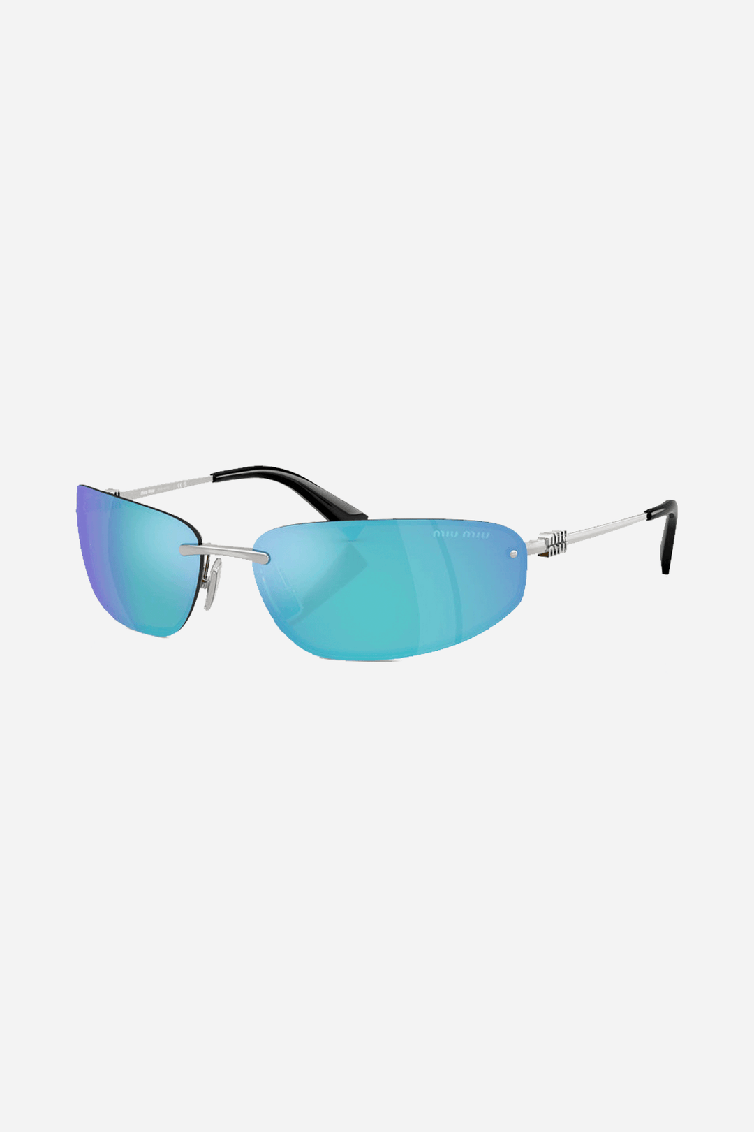 Miu Miu racing silver and blue sunglasses 0MU A50S 1BC10K