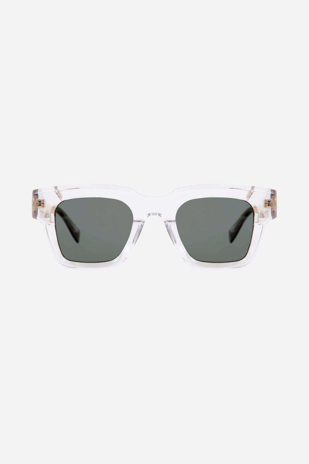 Gigi Studios squared crystal and green sunglasses