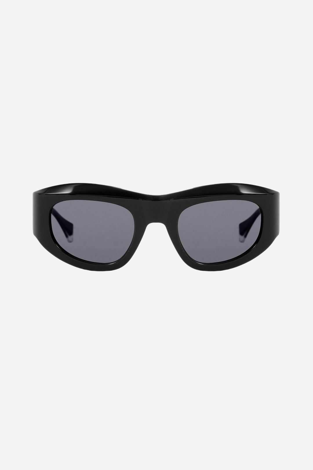 Gigi Studios wrap around black sunglasses