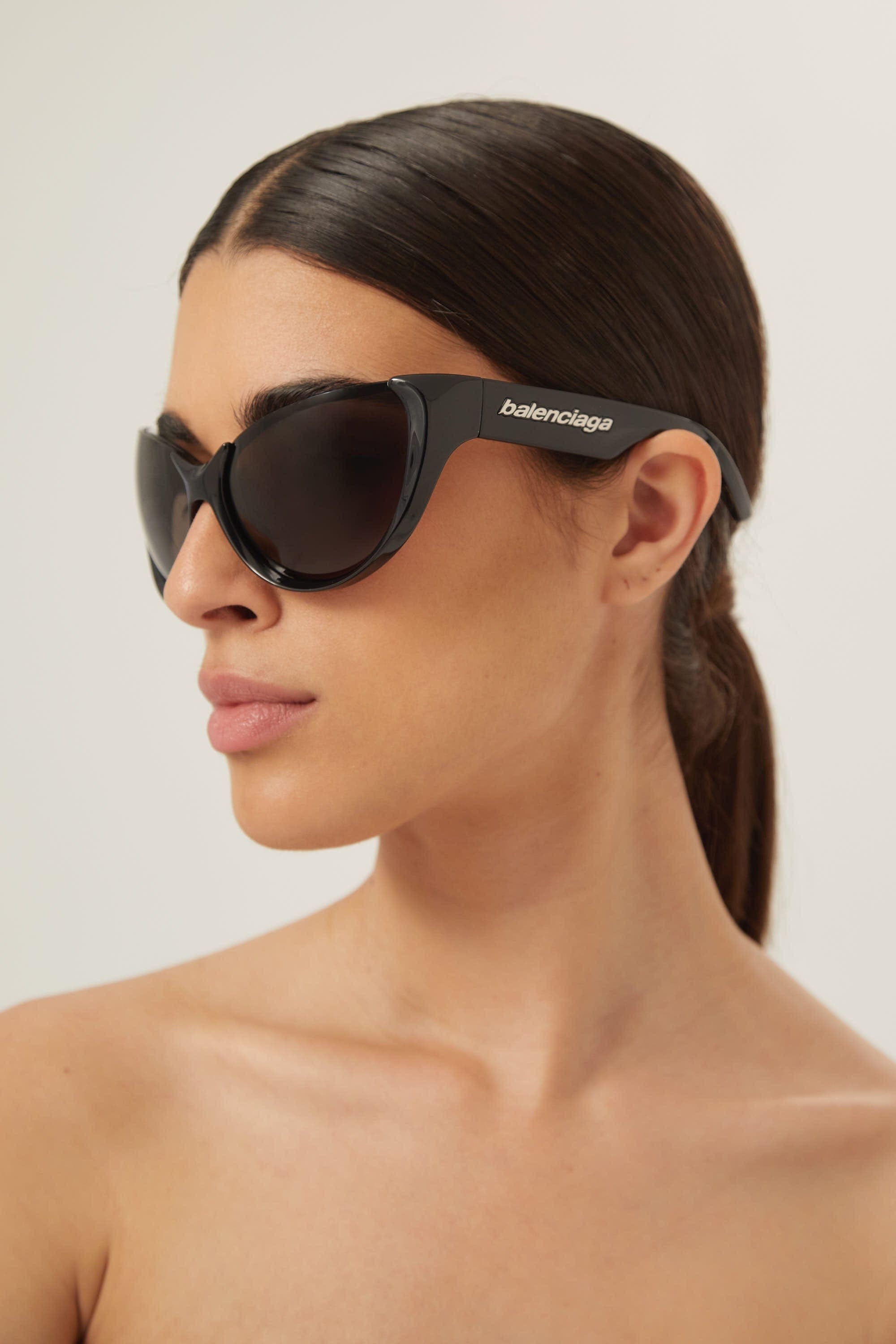 Balenciaga black wrap around sunglasses