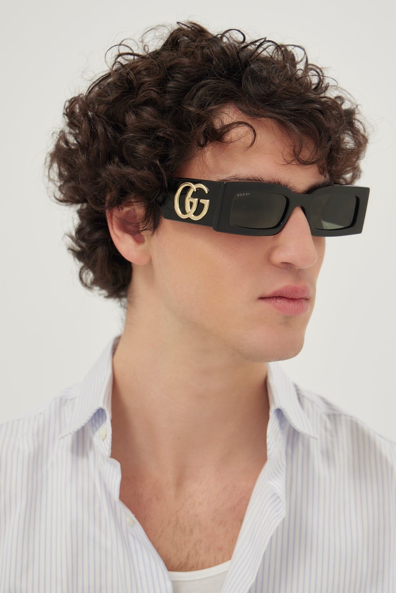 Gucci black rectangular sunglasses