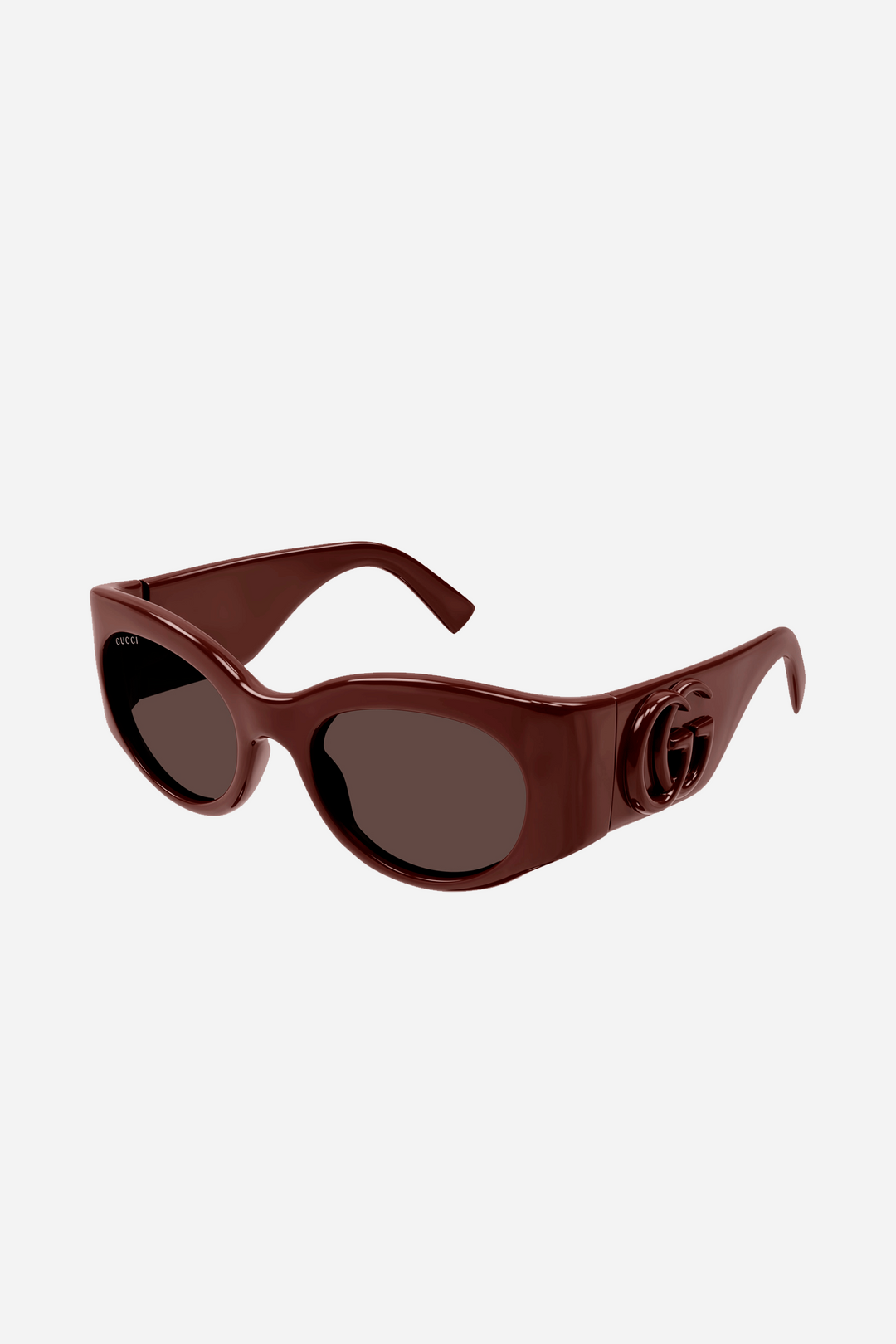 Gucci burgundy round wrap sunglasses