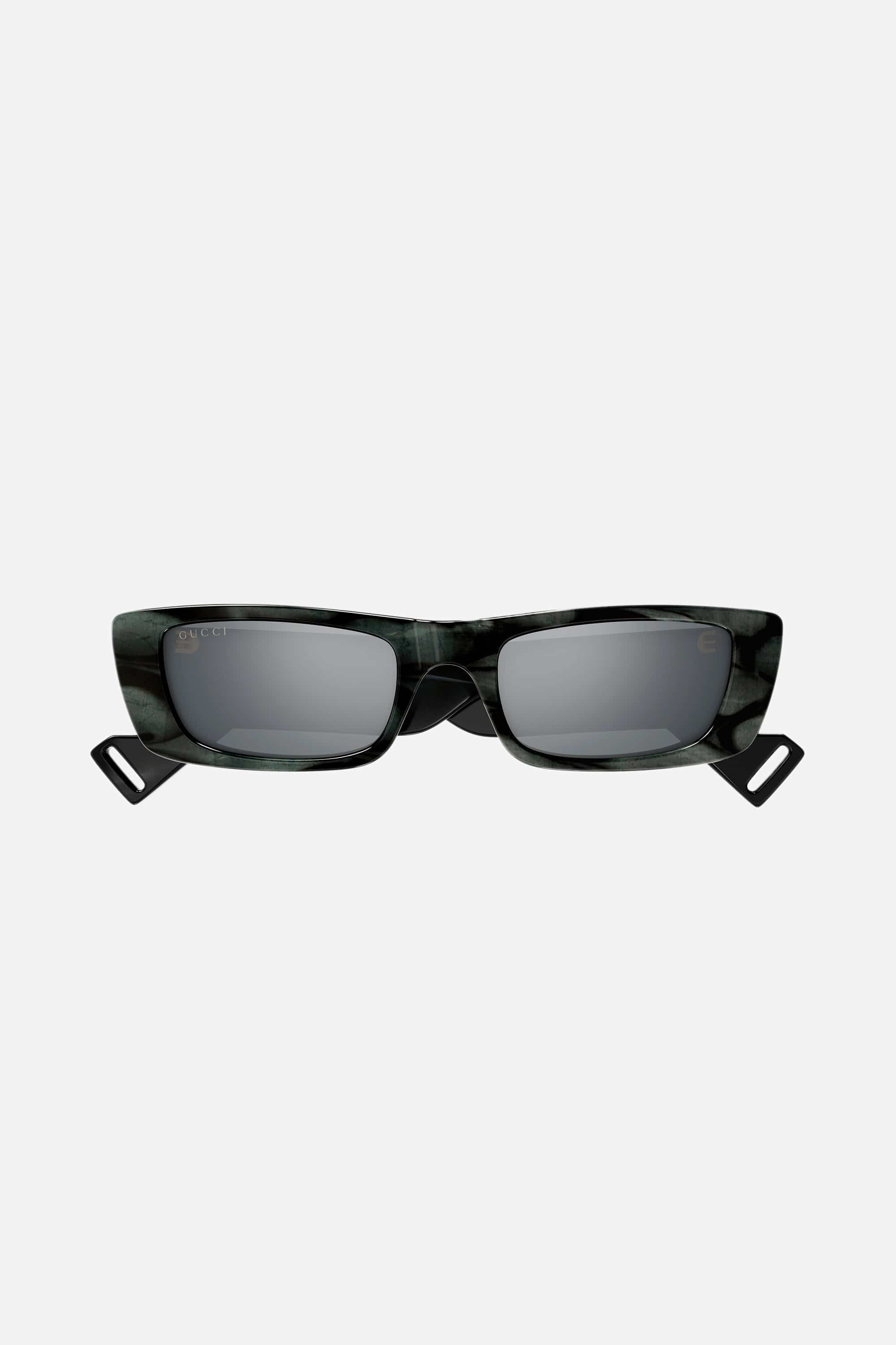 Gucci dark grey rectangular sunglasses