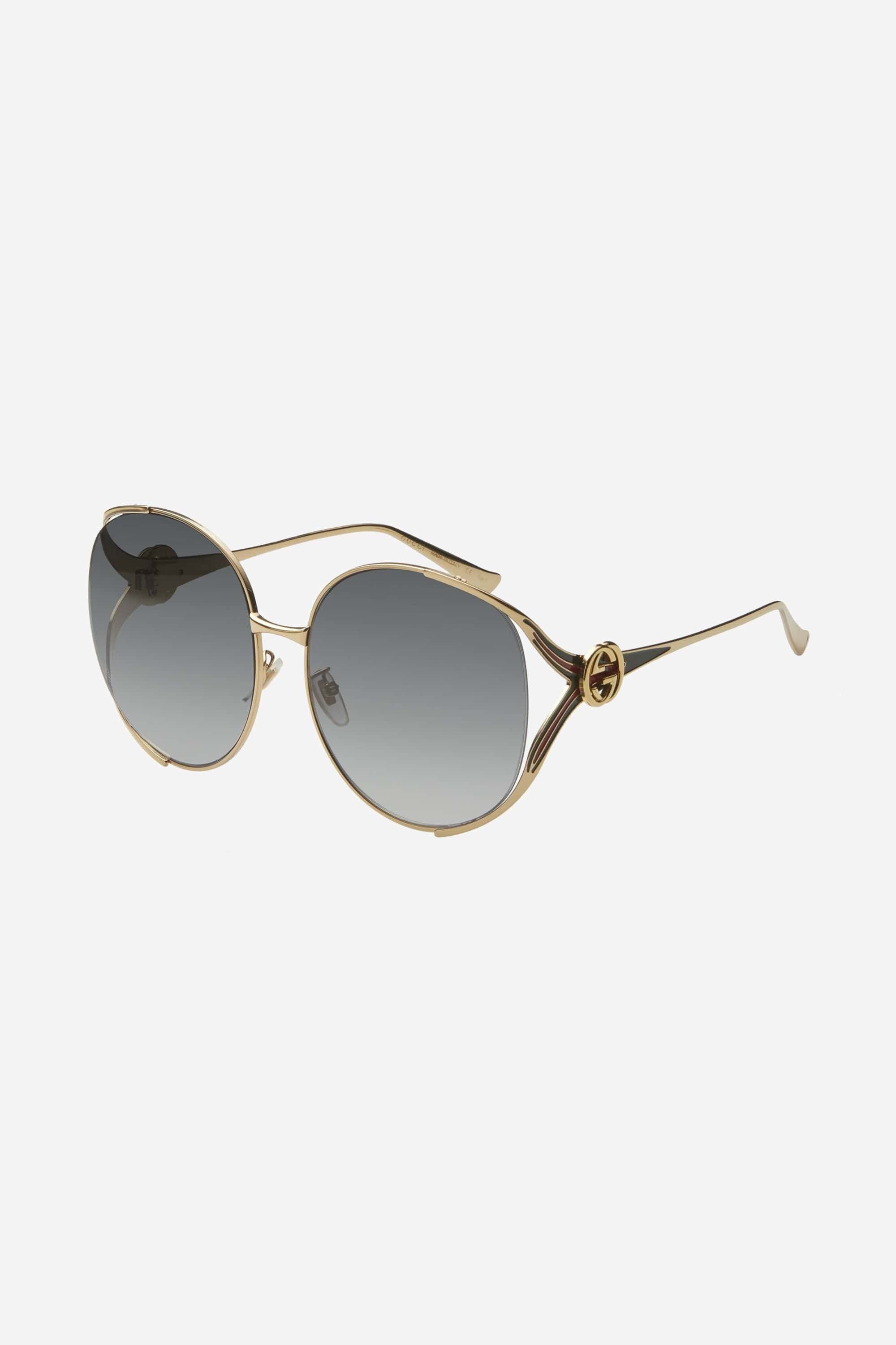 Gucci extra round femenine metal sunglasses