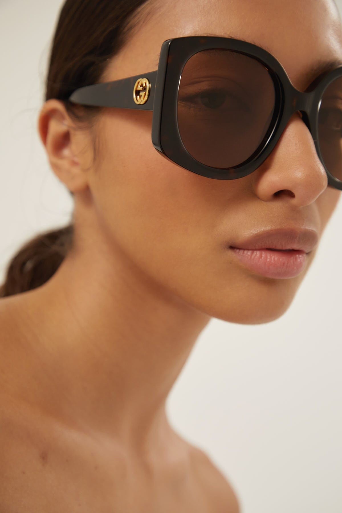 Gucci GG1257s oversized butterfly havana GG sunglasses