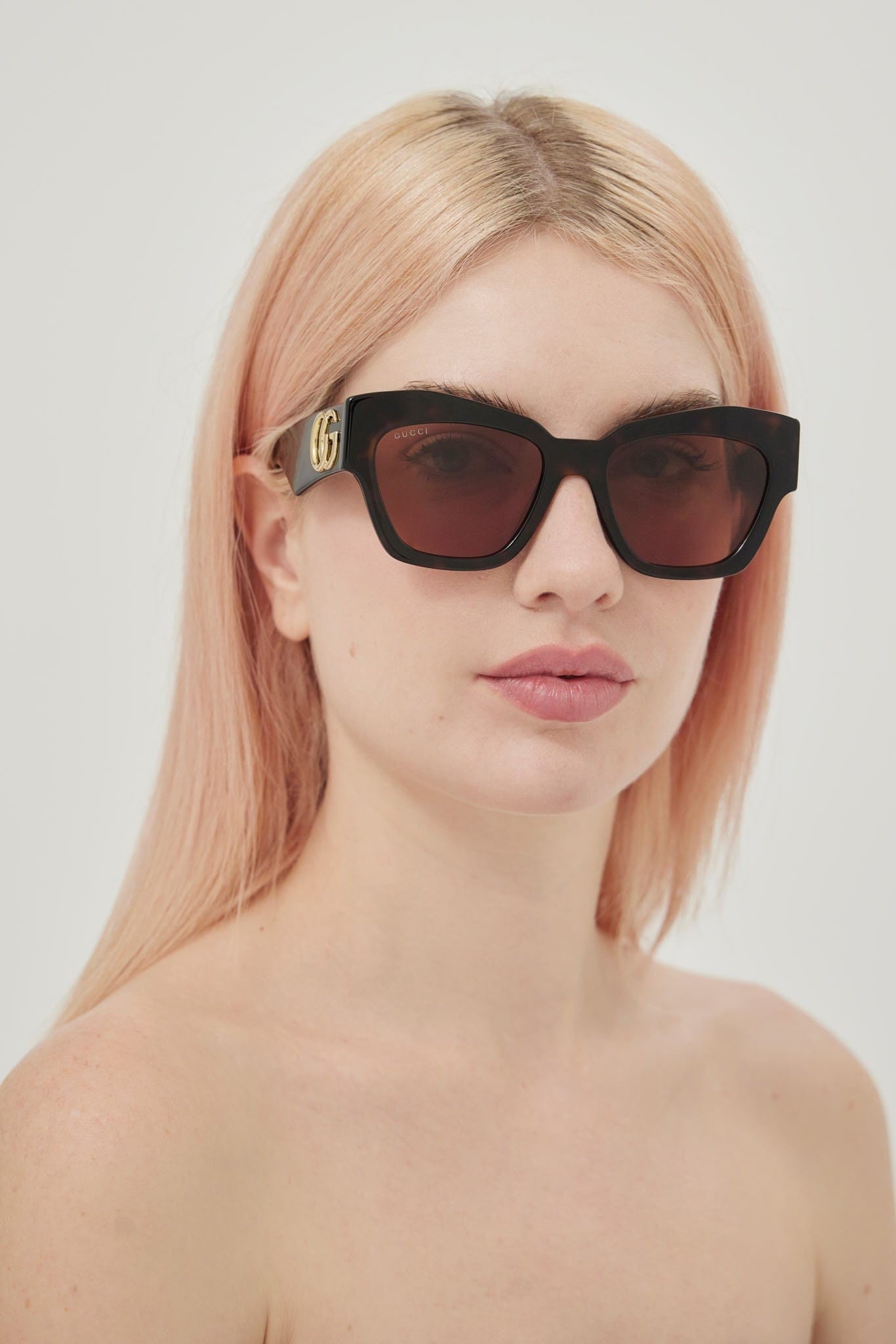 Gucci havana chuncky cat eye sunglasses