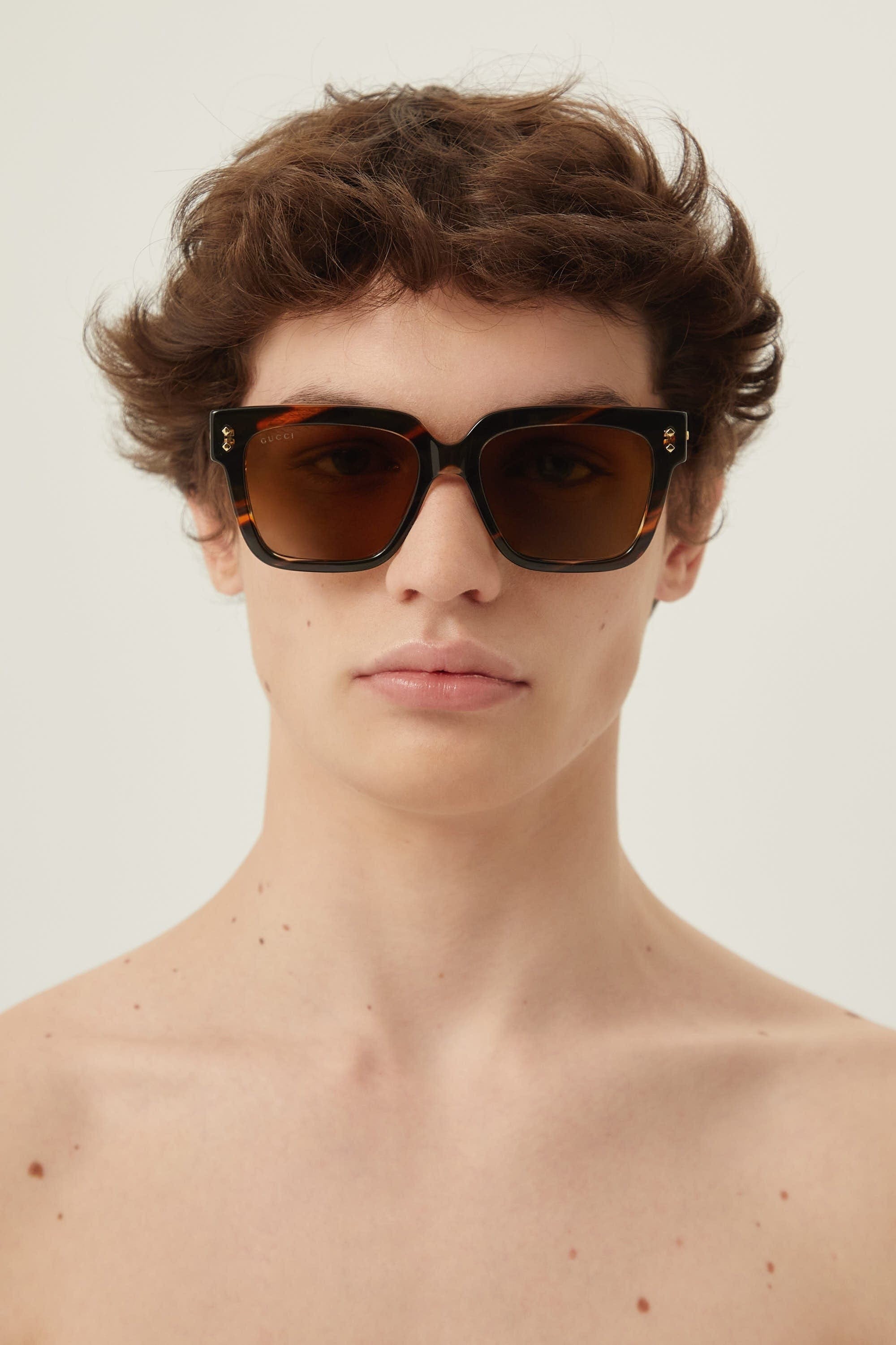 Gucci havana squared sunglasses