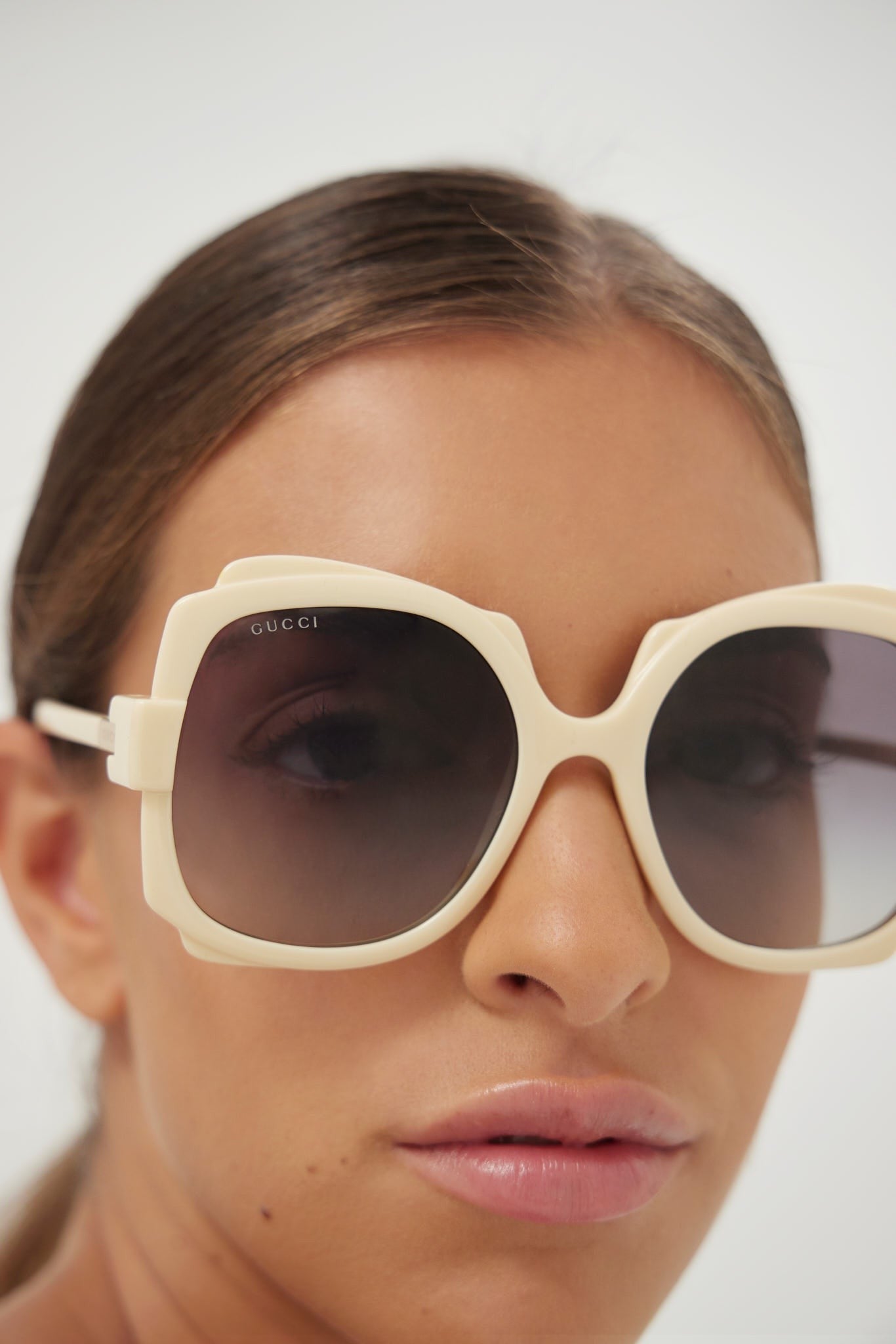 Gucci ivory butterfly shape sunglasses