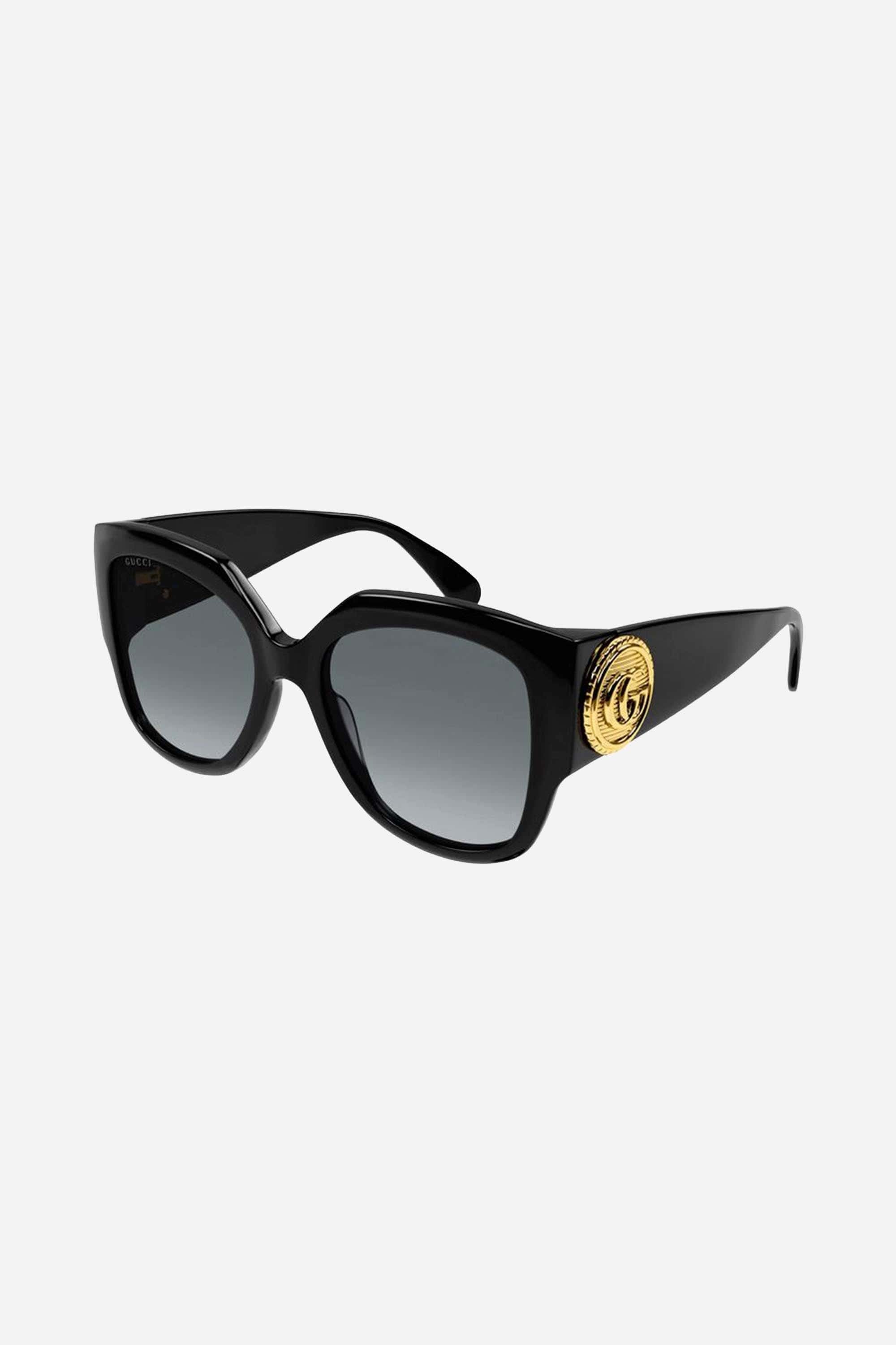 Gucci oversized butterfly black sunglasses