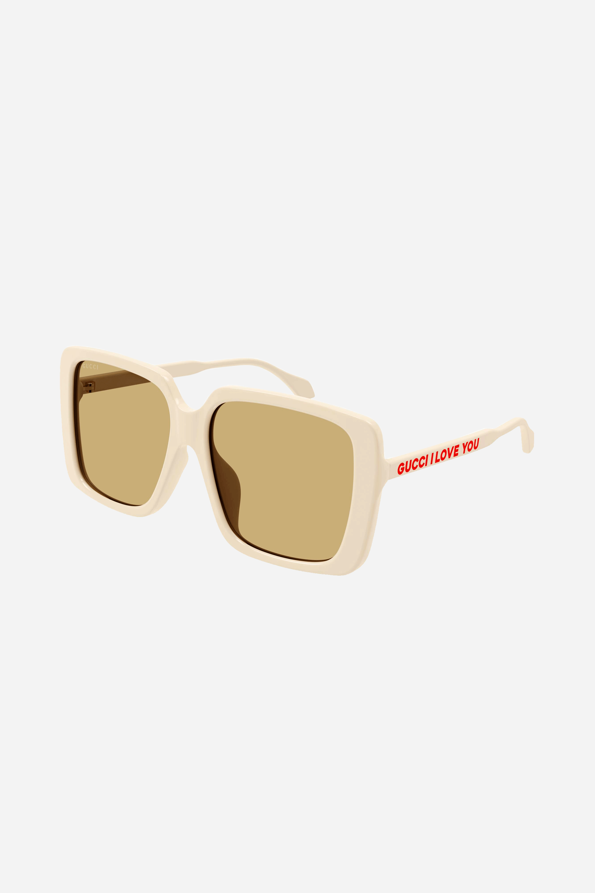 Gucci oversized ivory squared San Valentine sunglasses