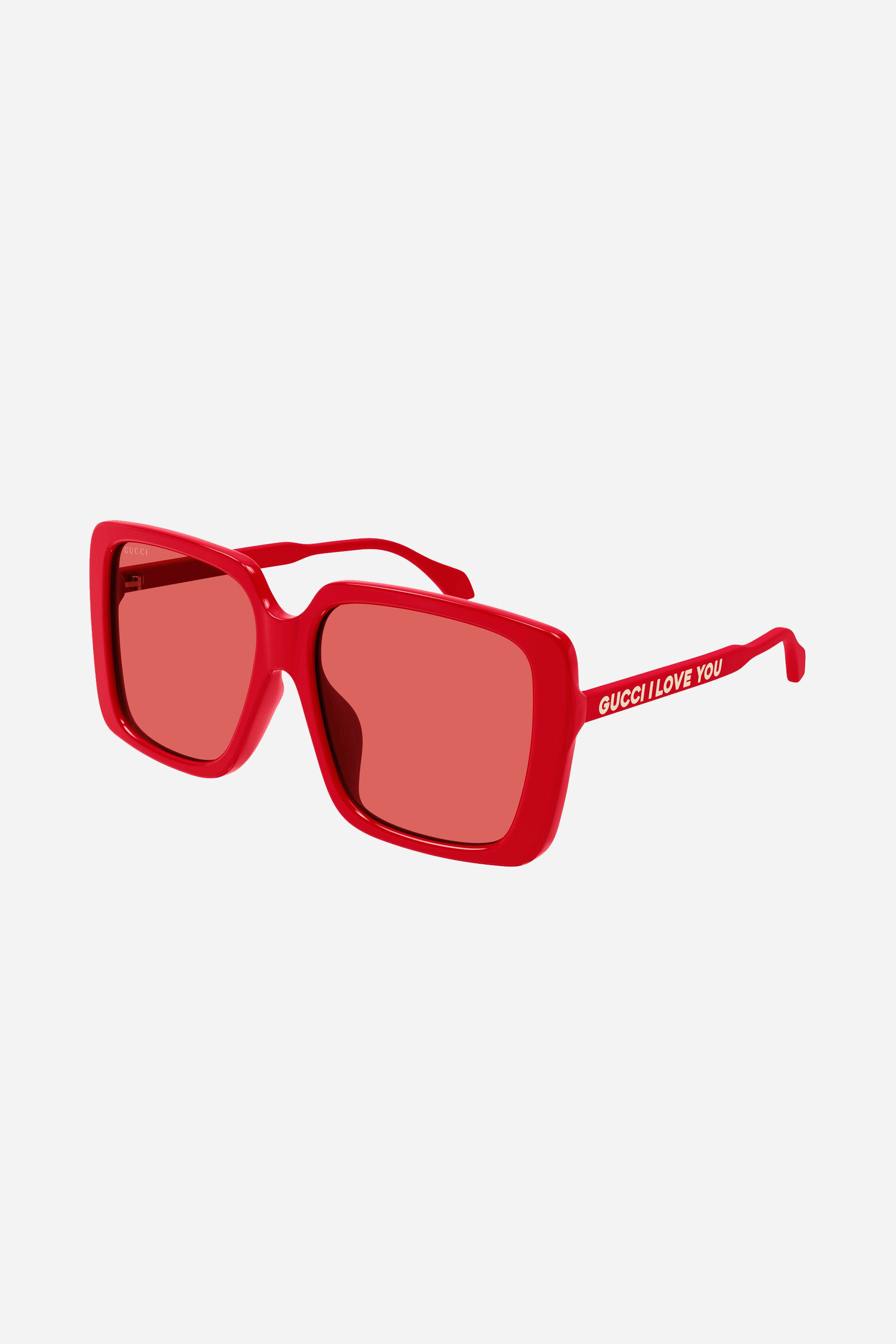 Gucci oversized red squared San Valentine sunglasses