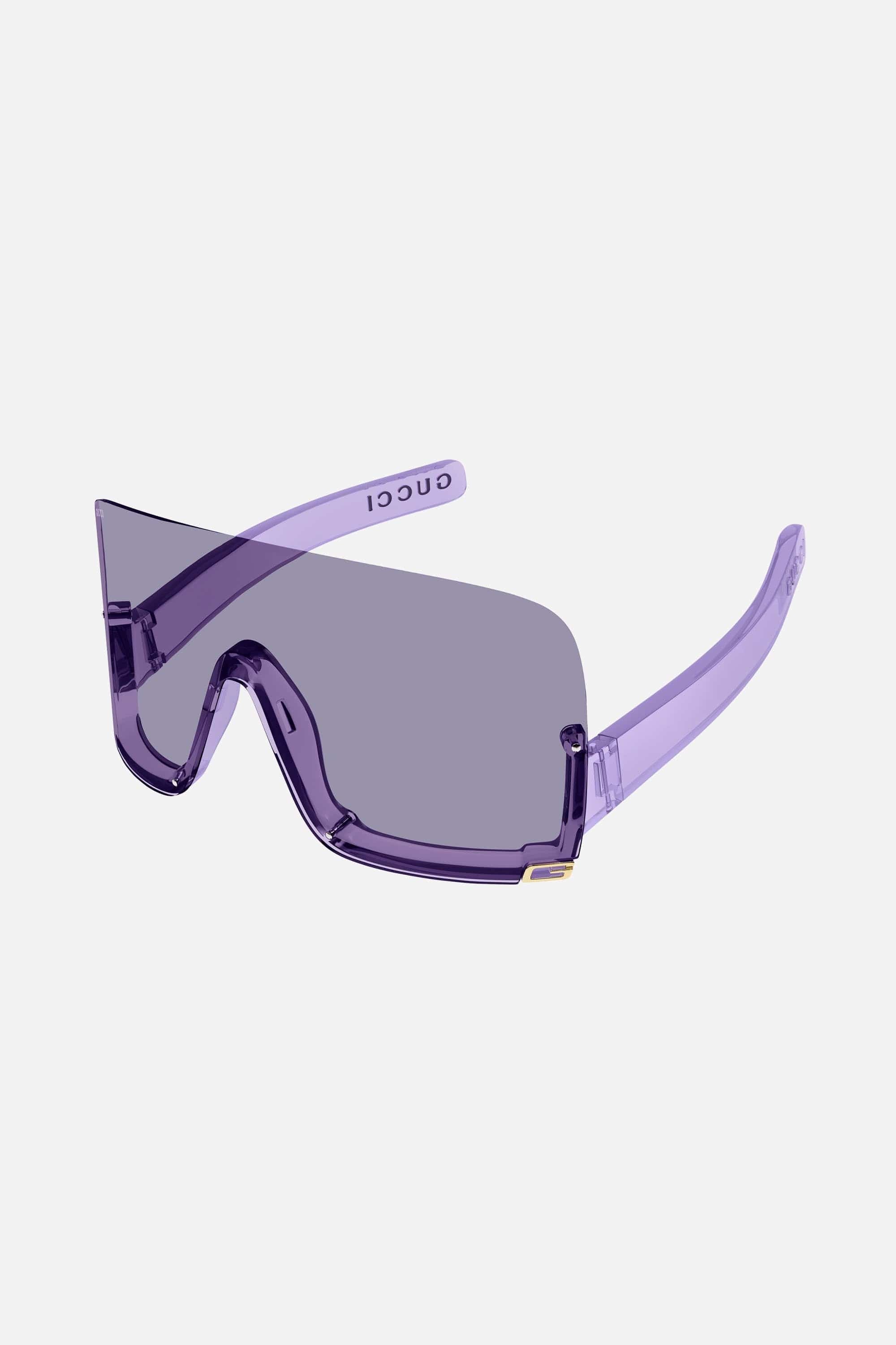 Gucci purple fashion show mask sunglasses