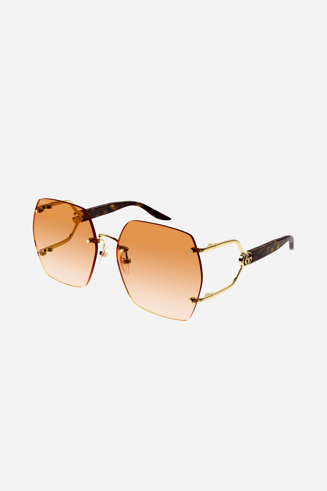 Gucci rimless round orange sunglasses