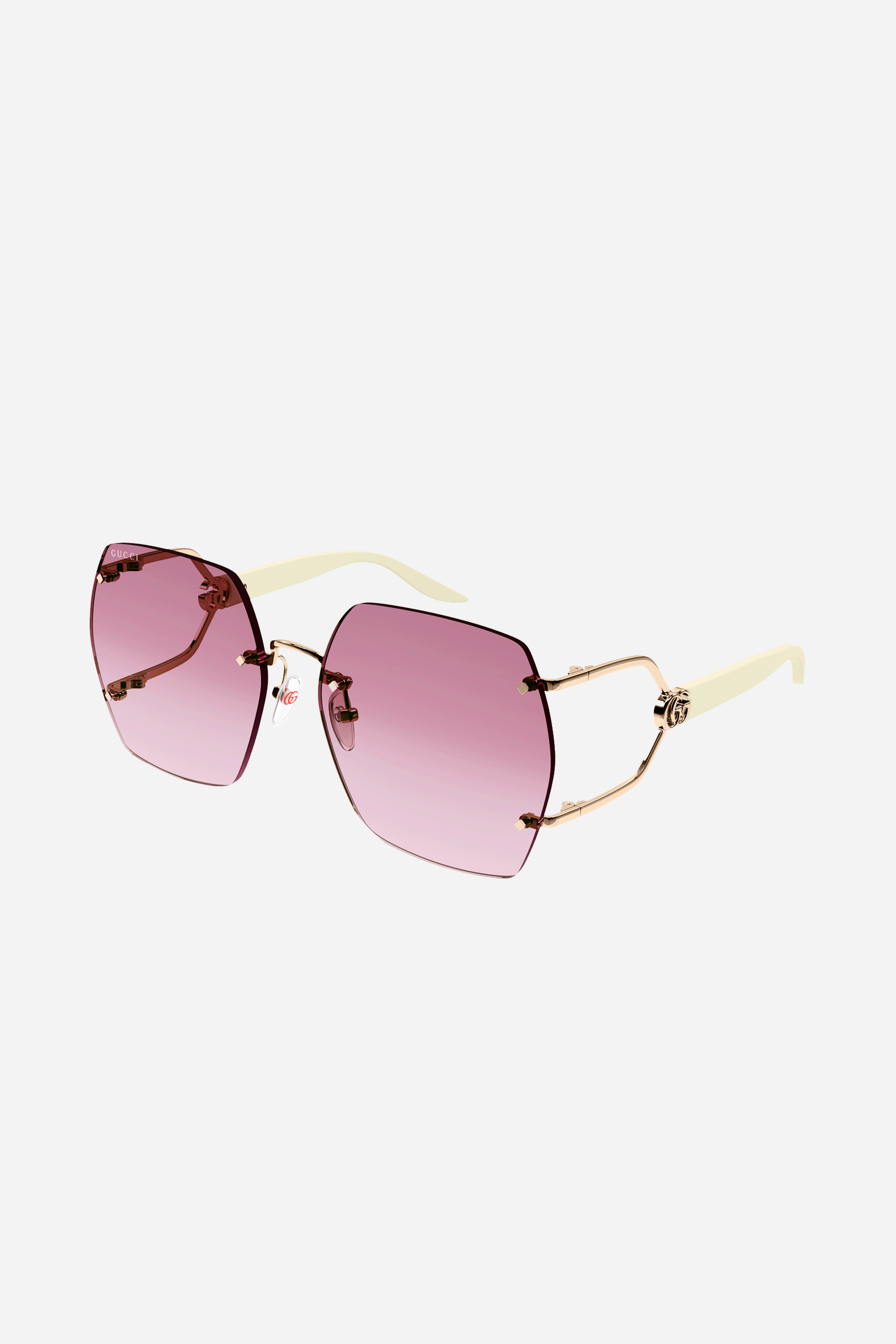 Gucci rimless round pink sunglasses