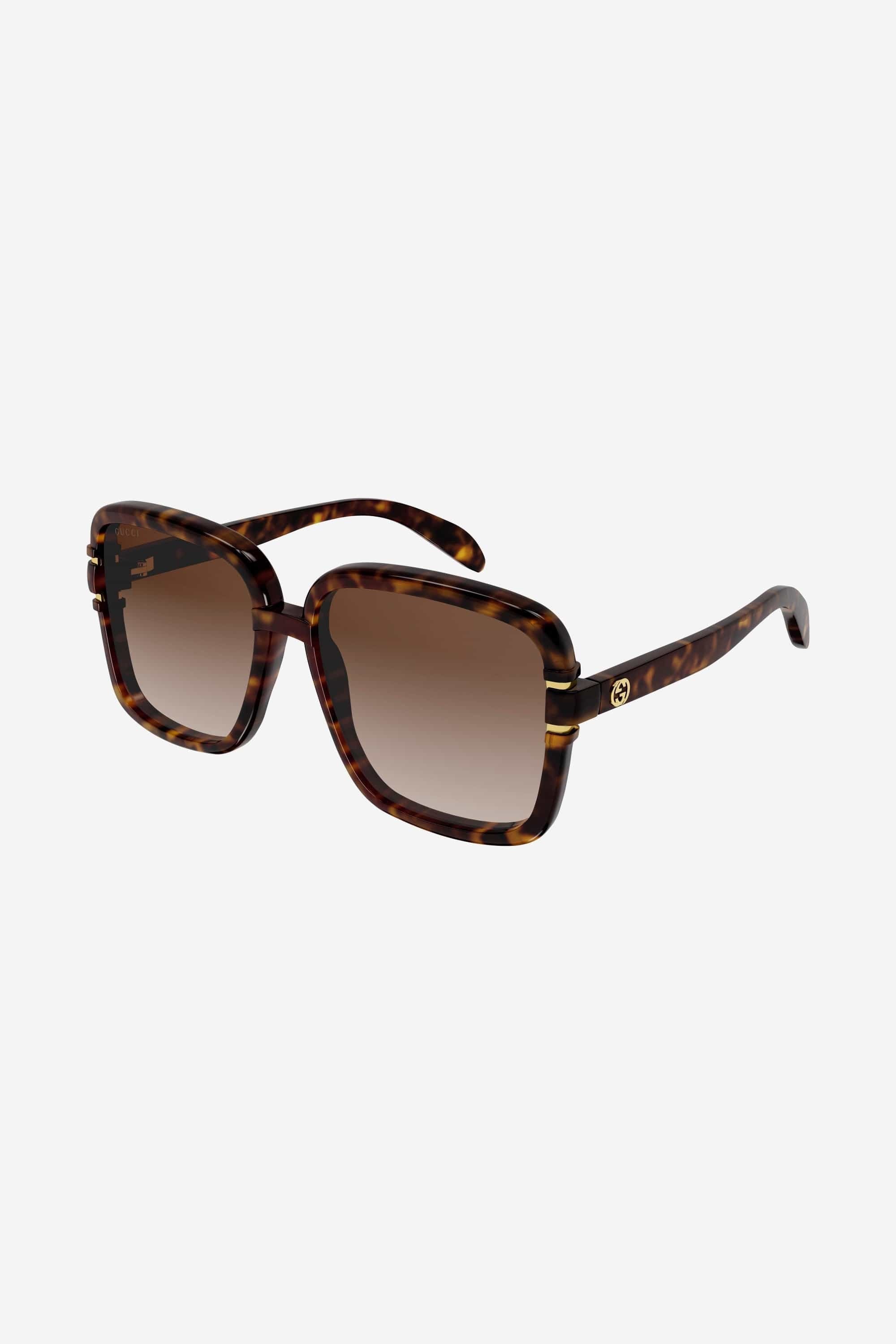 Gucci square shape havana sunglasses