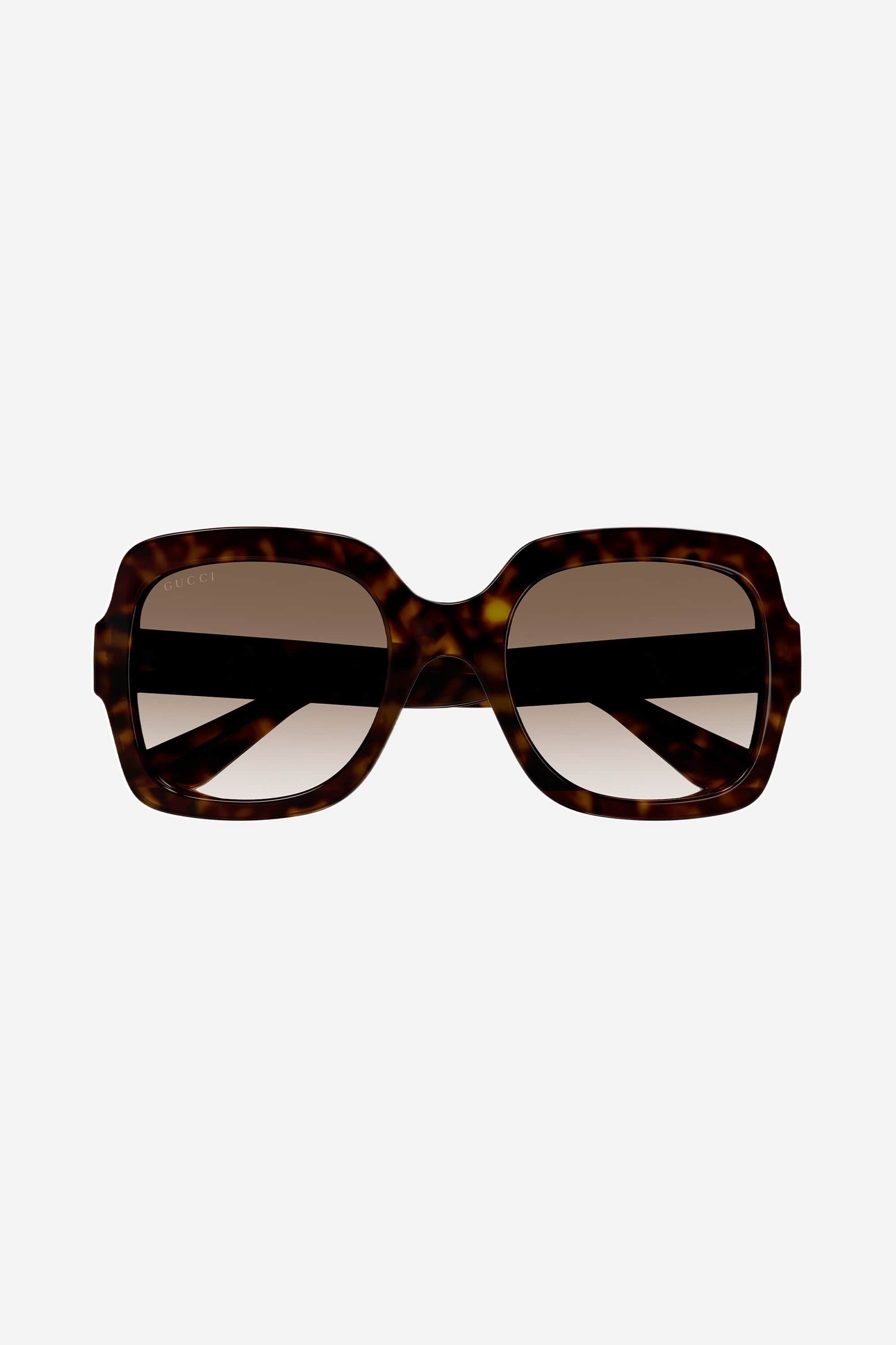 Gucci squared brown thin acetate sunglasses