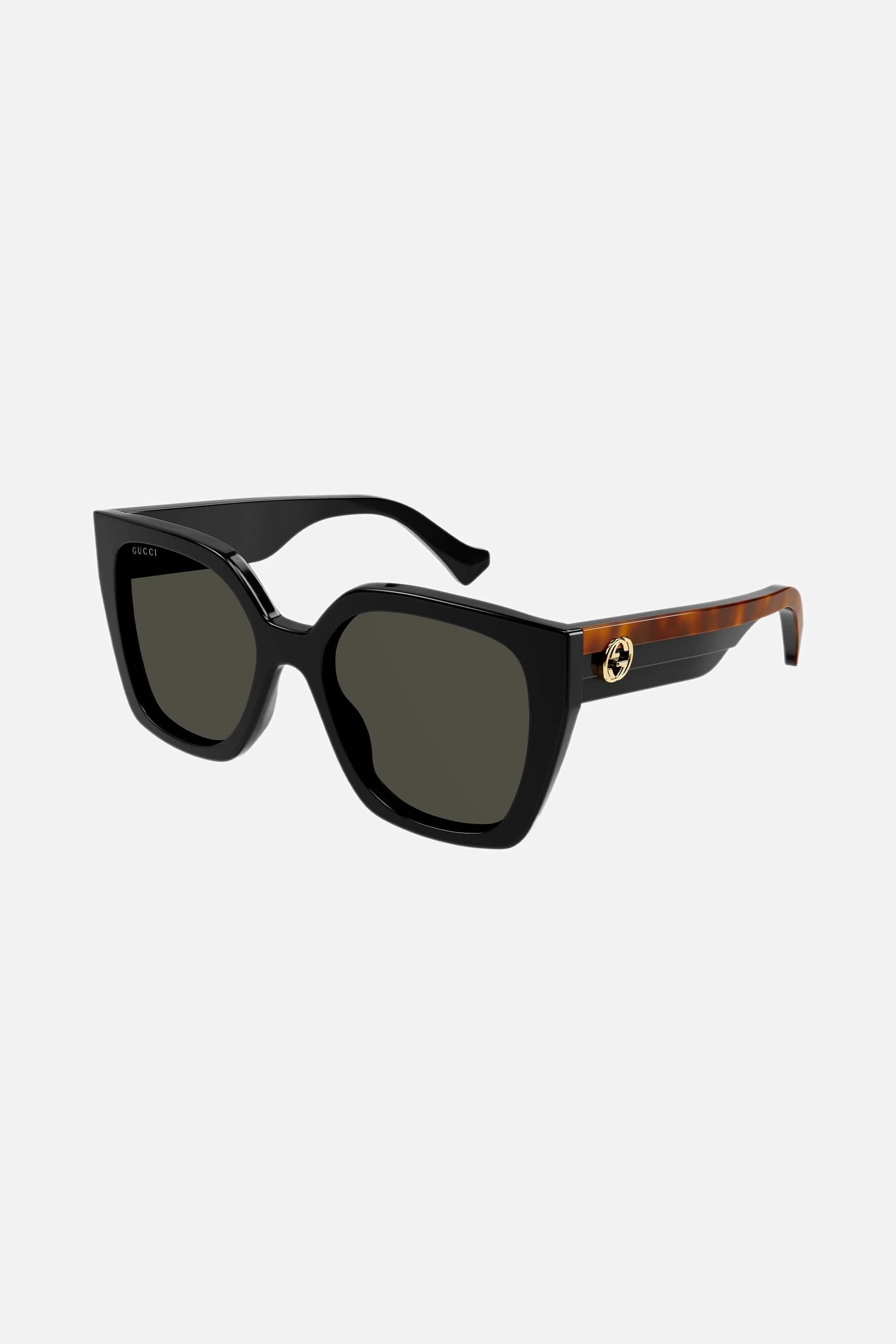 Gucci squared sunglasses with web temple