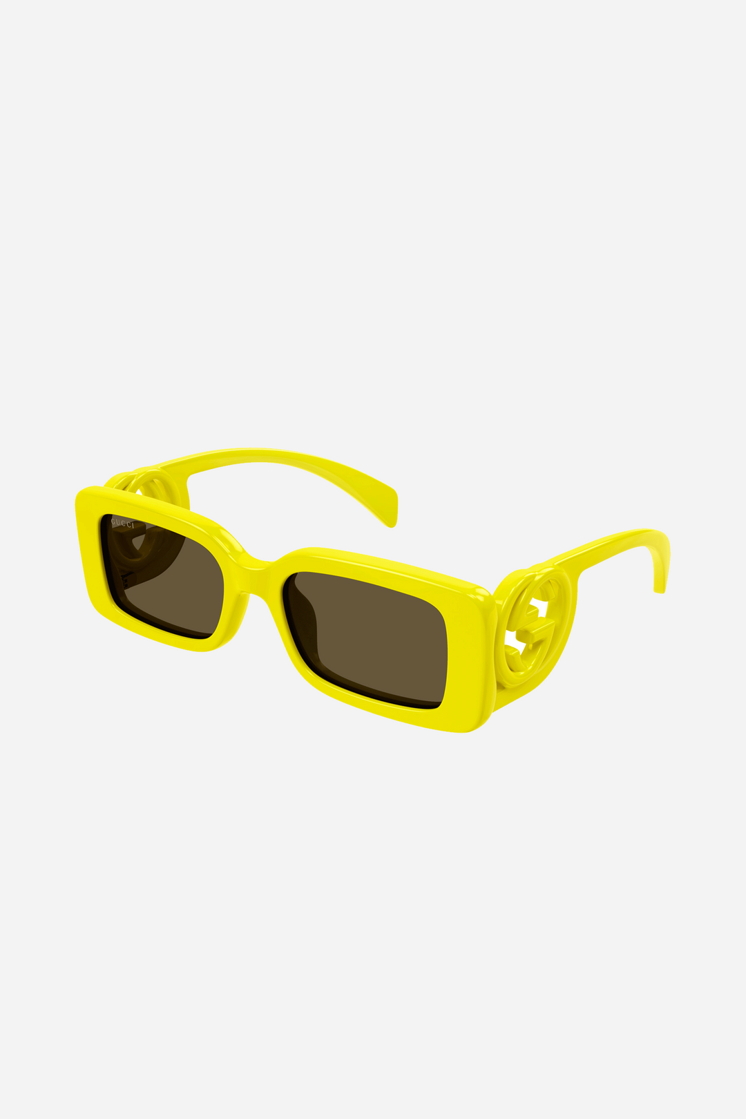 Gucci yellow bold rectangular sunglasses