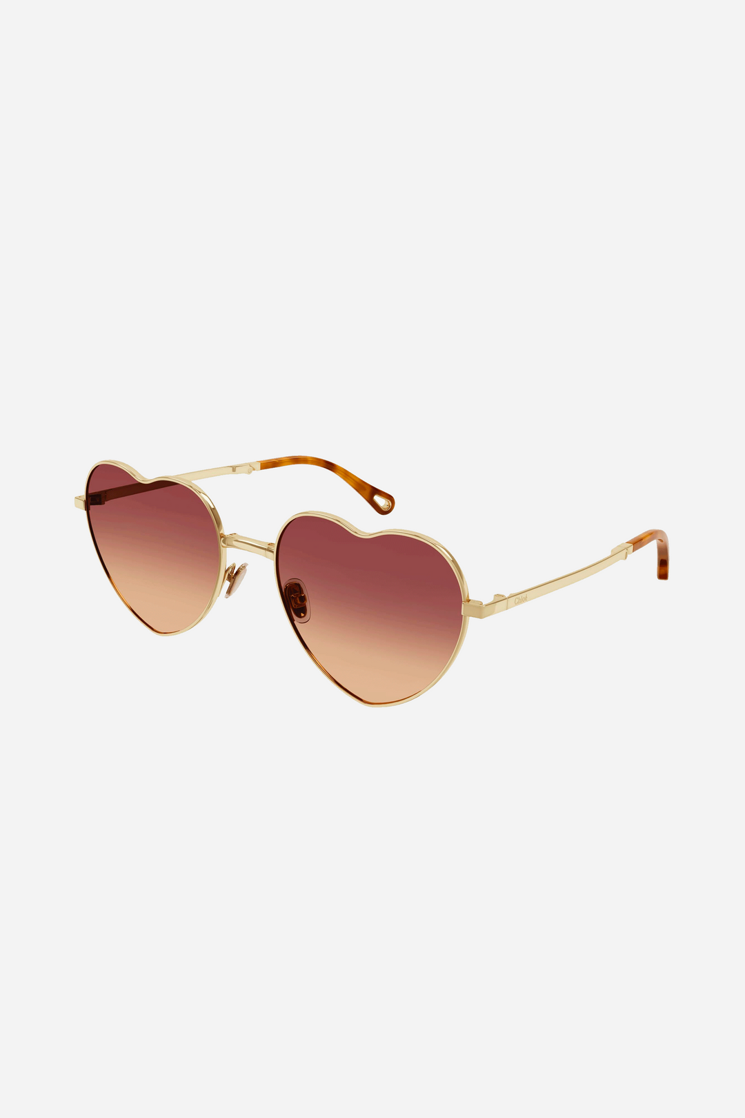 Iconic Chloé heart shape metal foldable in red shades