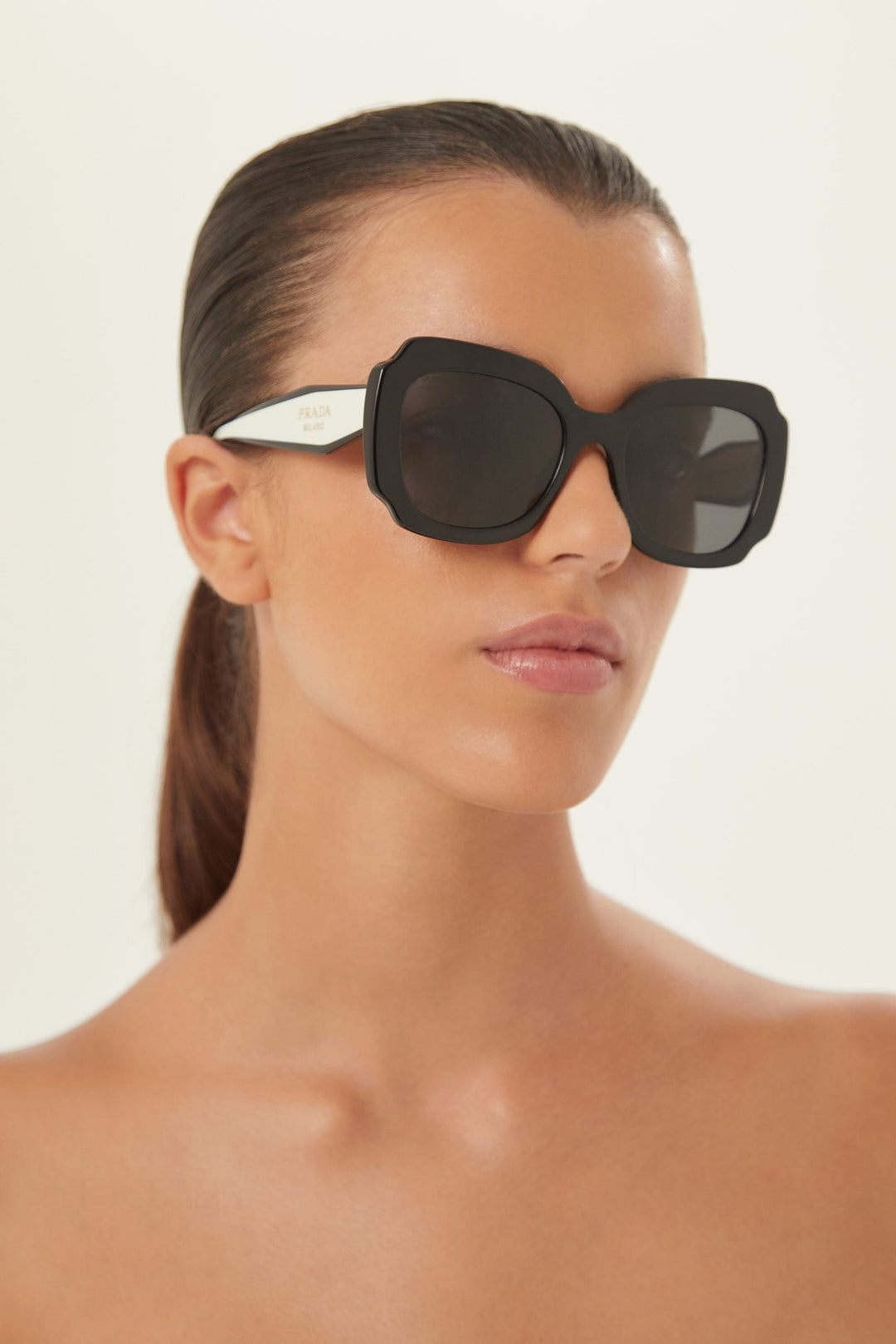 Prada butterfly black and white sunglasses