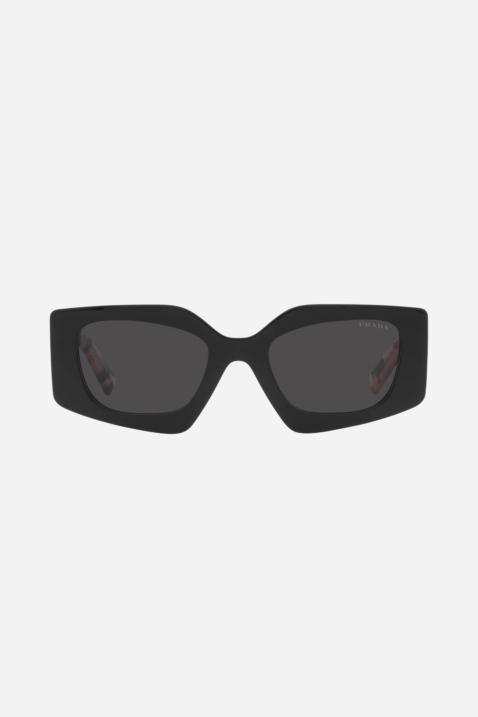 Prada geometrical black sunglasses