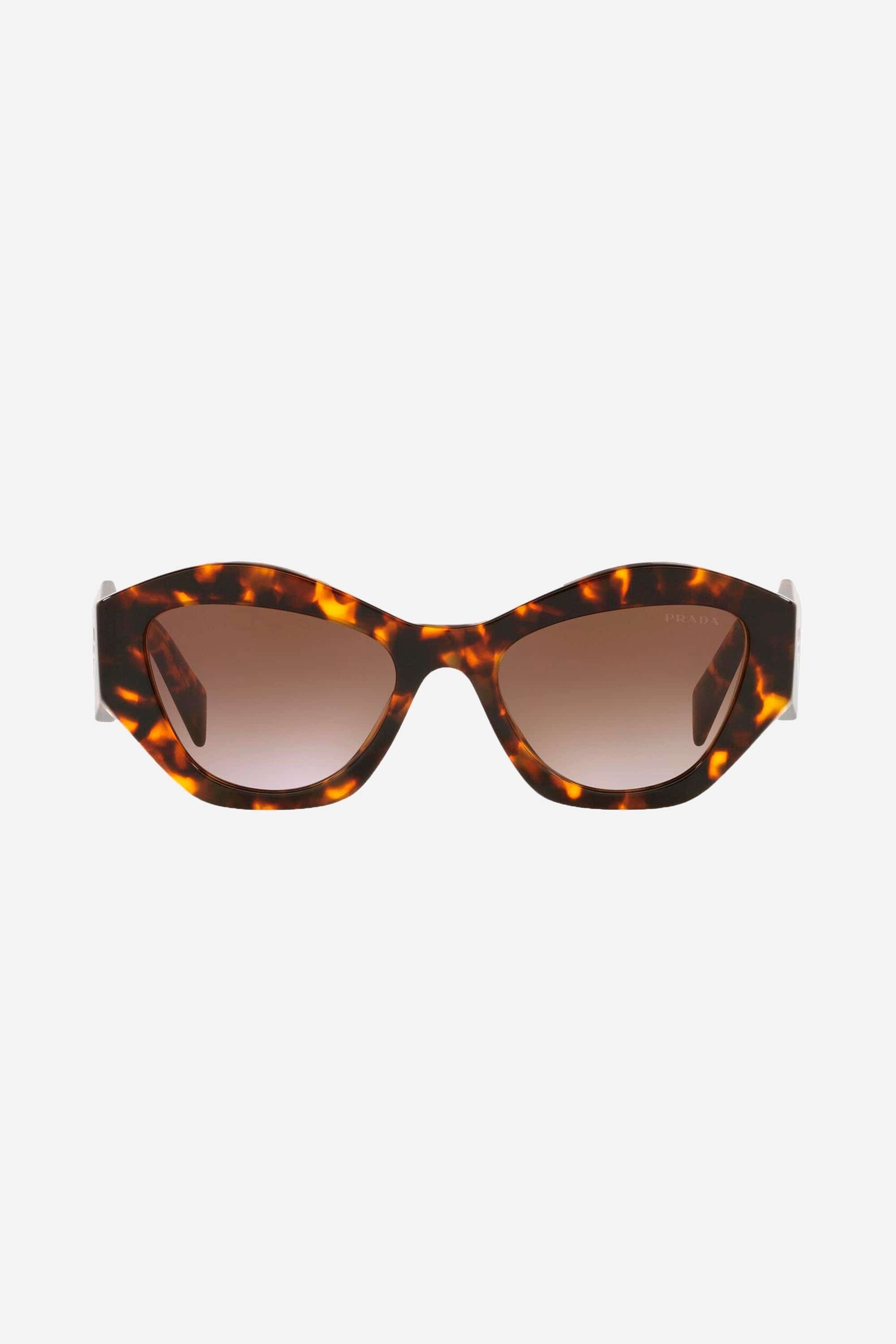 Prada oval sunglasses featuring iconic logo