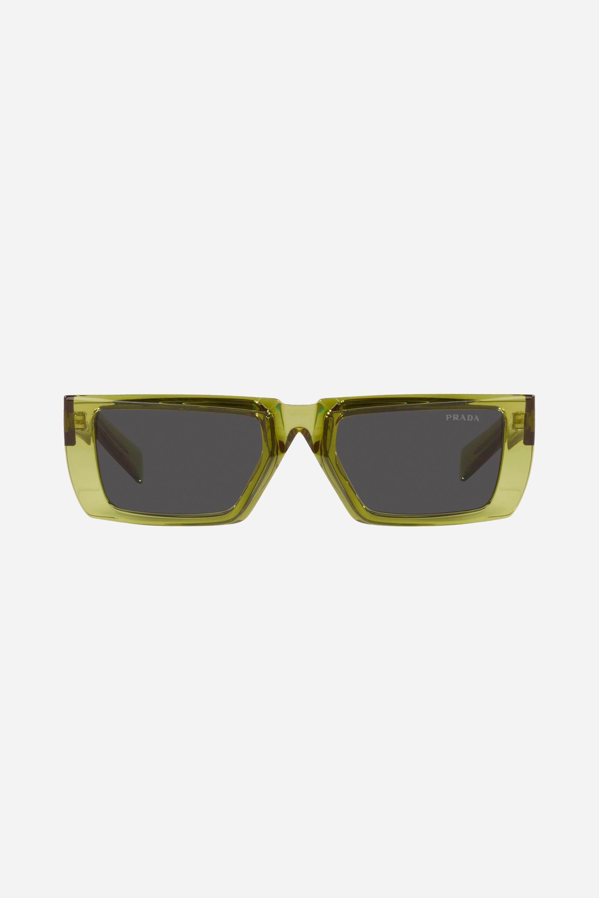 Prada runway squared lime sunglasses