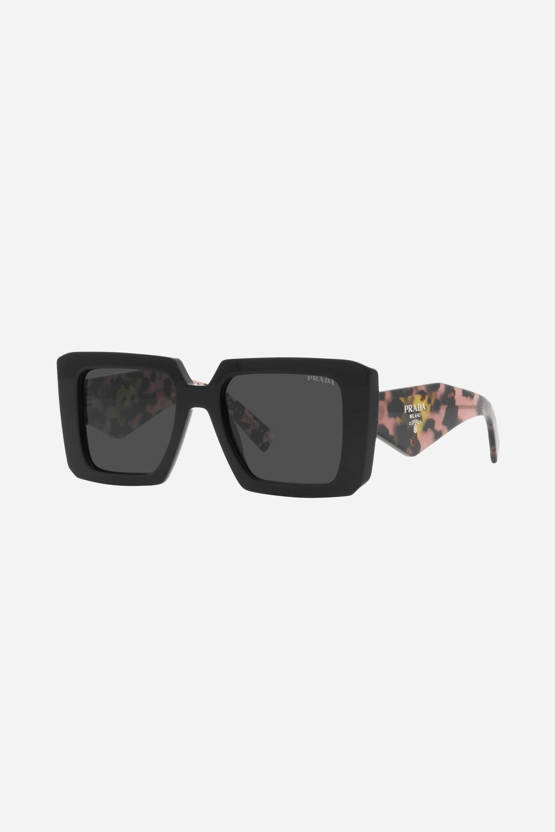 Prada squared sunglasses featuring the signature logo triangle