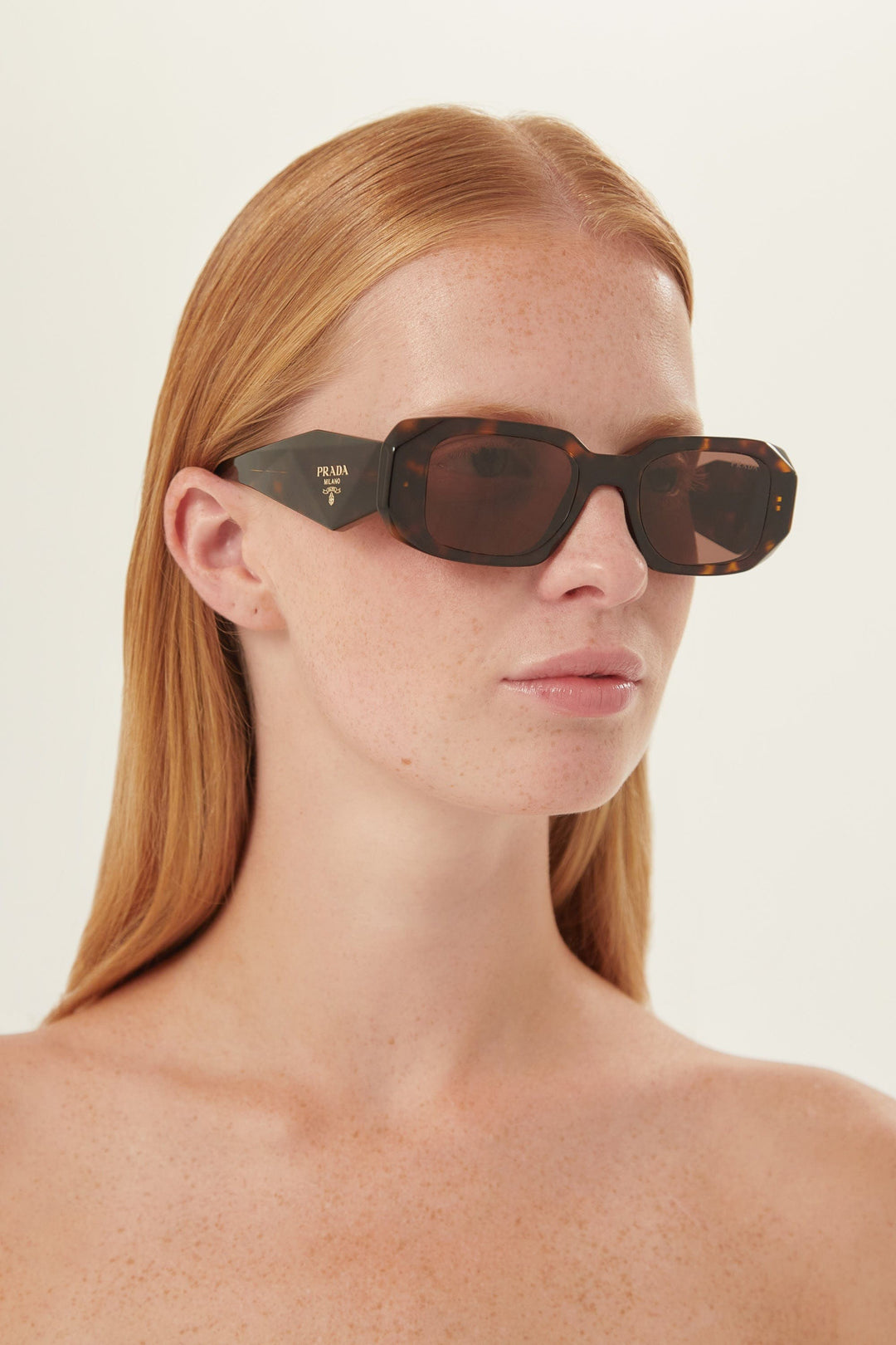 Prada symbol havana oval sunglasses