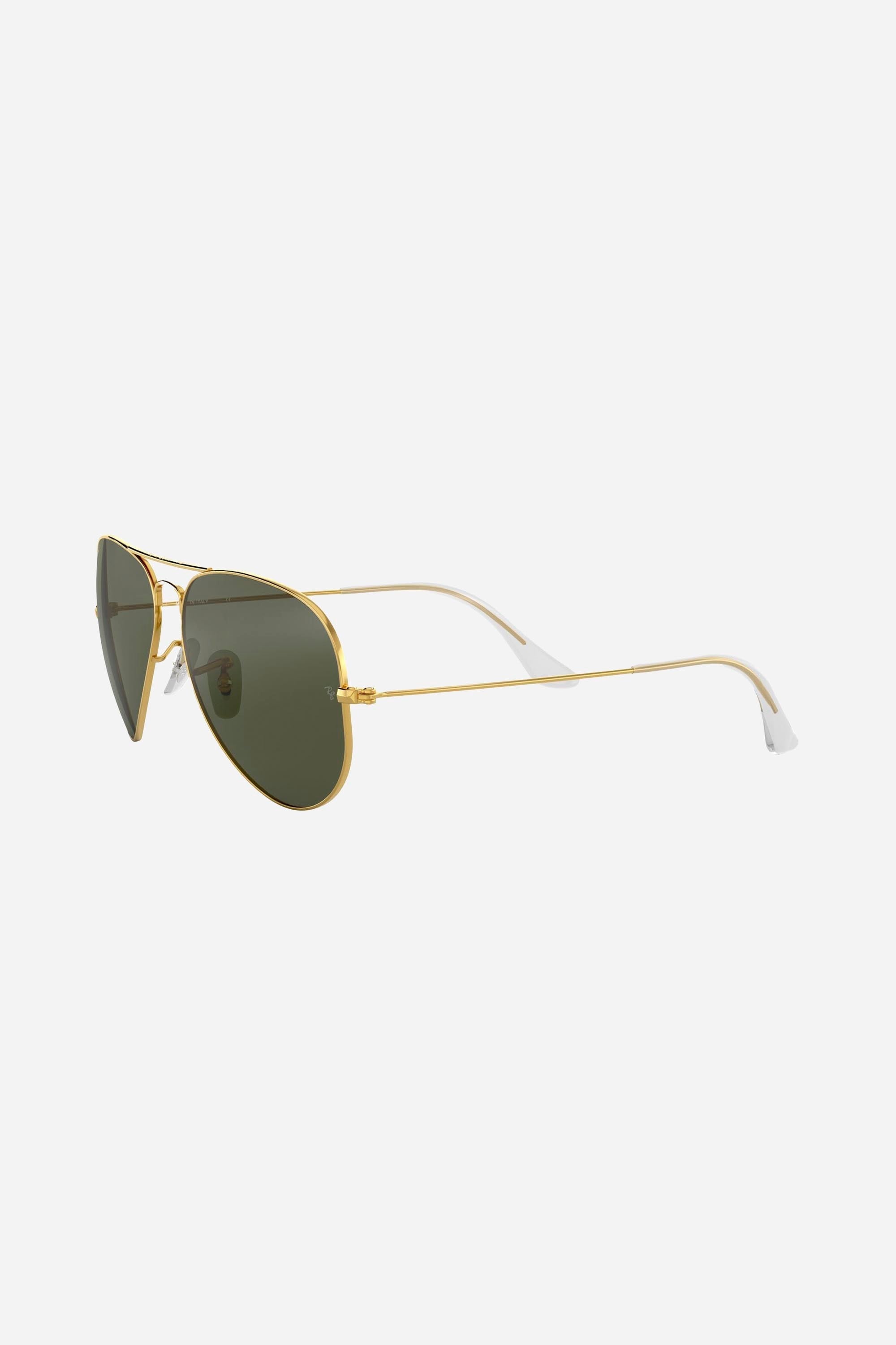 Ray Ban RB3025 gold and green aviator sunglasses