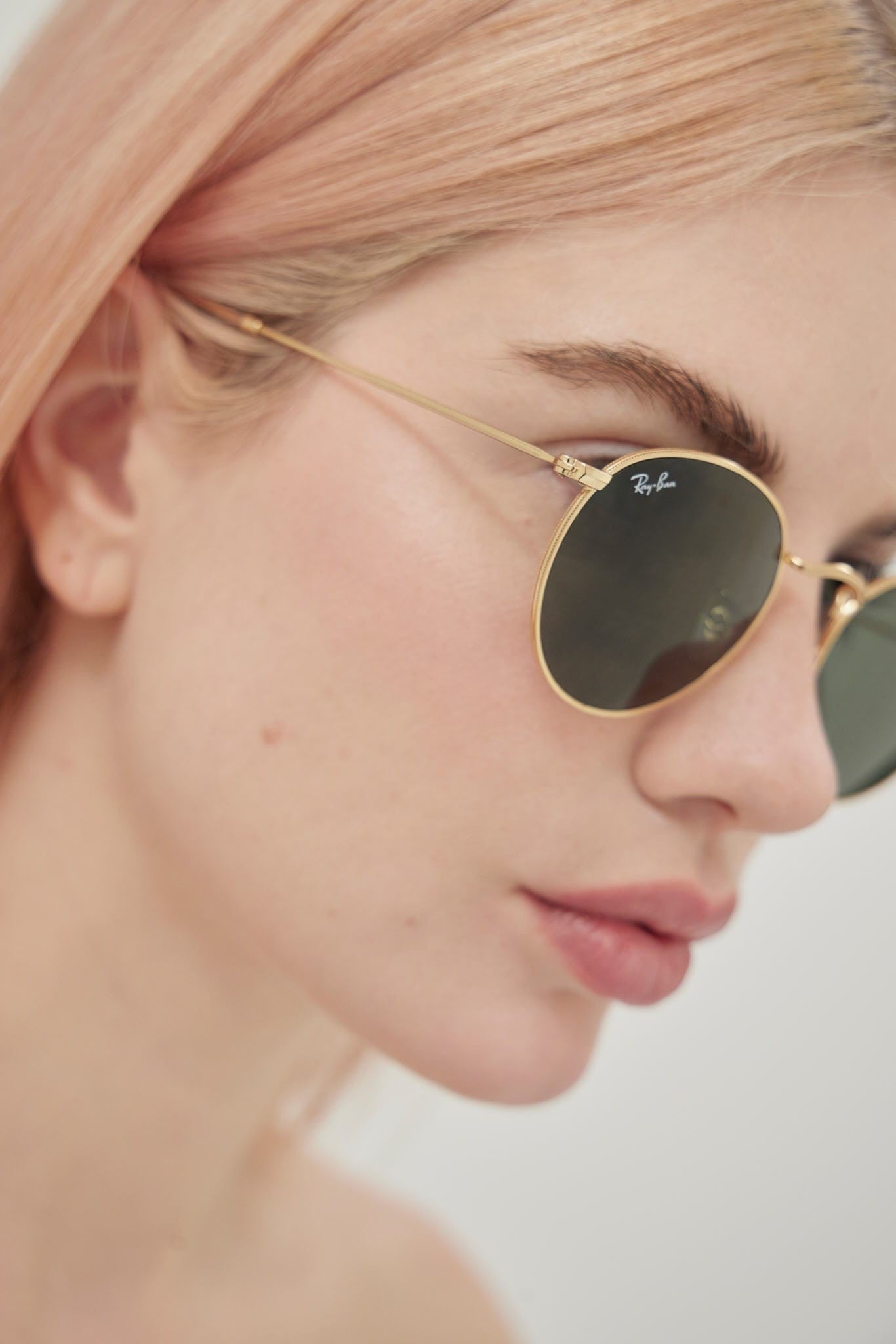 Ray Ban RB3447 gold round sunglasses