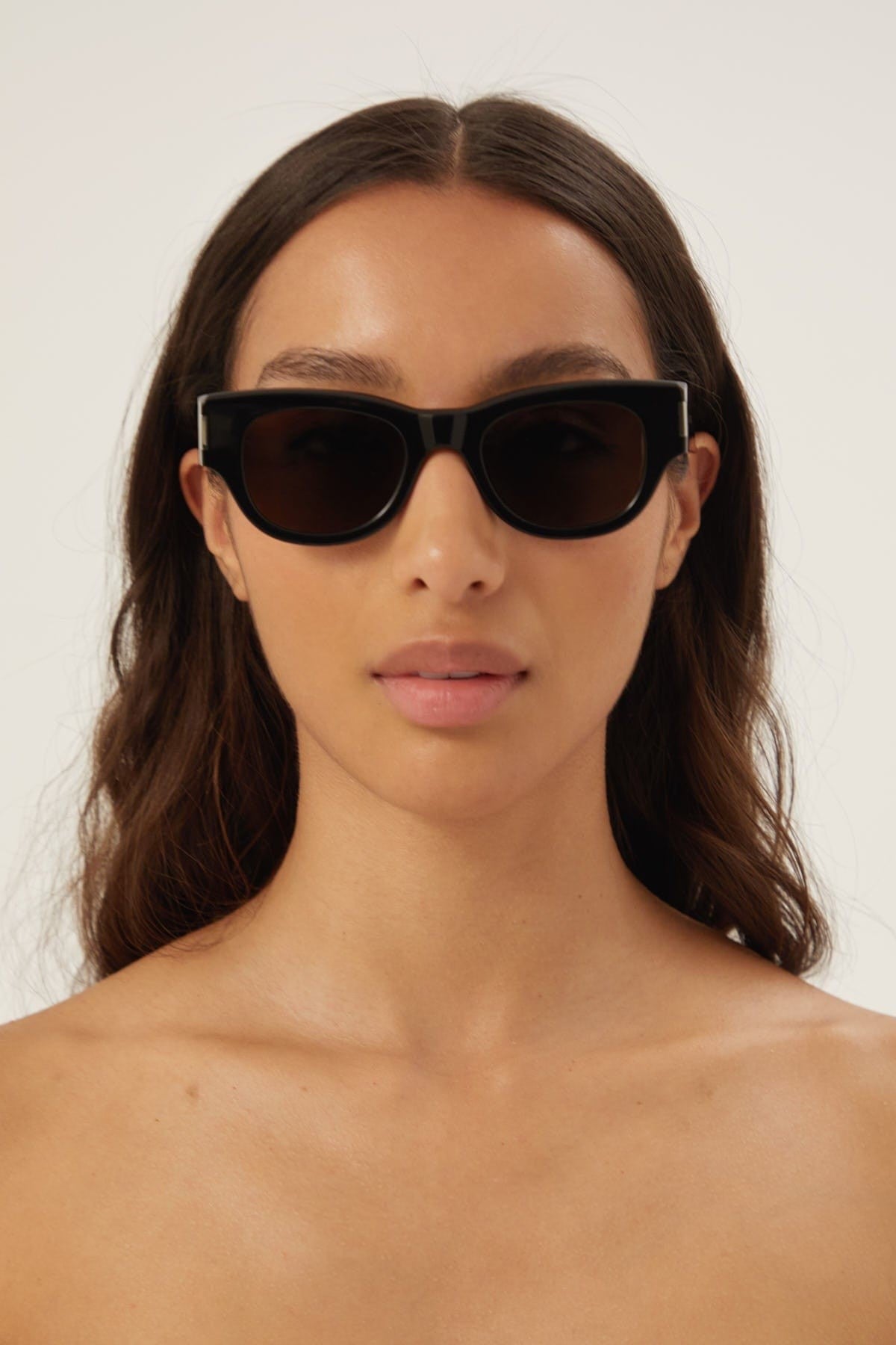 Saint Laurent bold oval black sunglasses