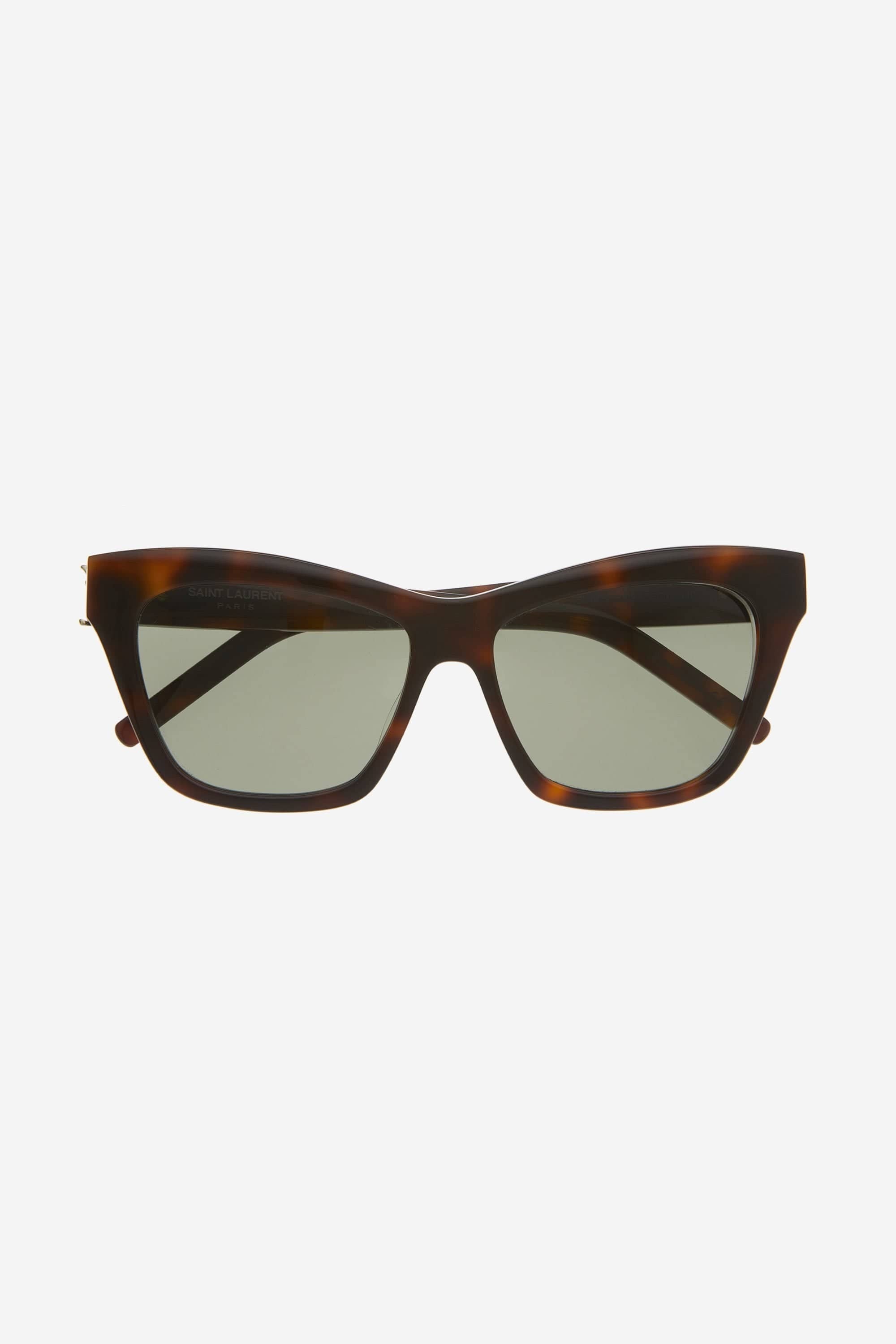 Saint Laurent cat-eye havana sunglasses featuring YSL logo