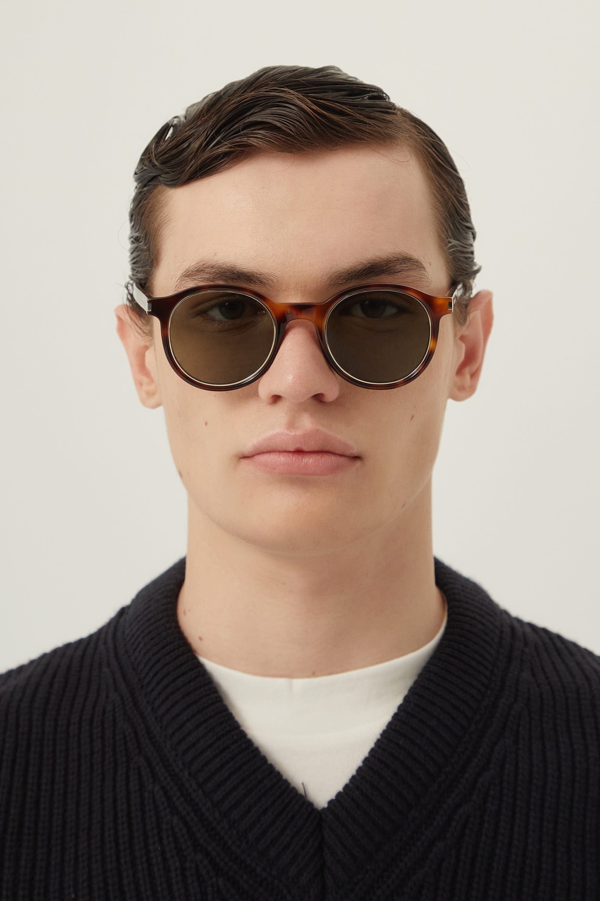 Saint Laurent classic havana round sunglasses