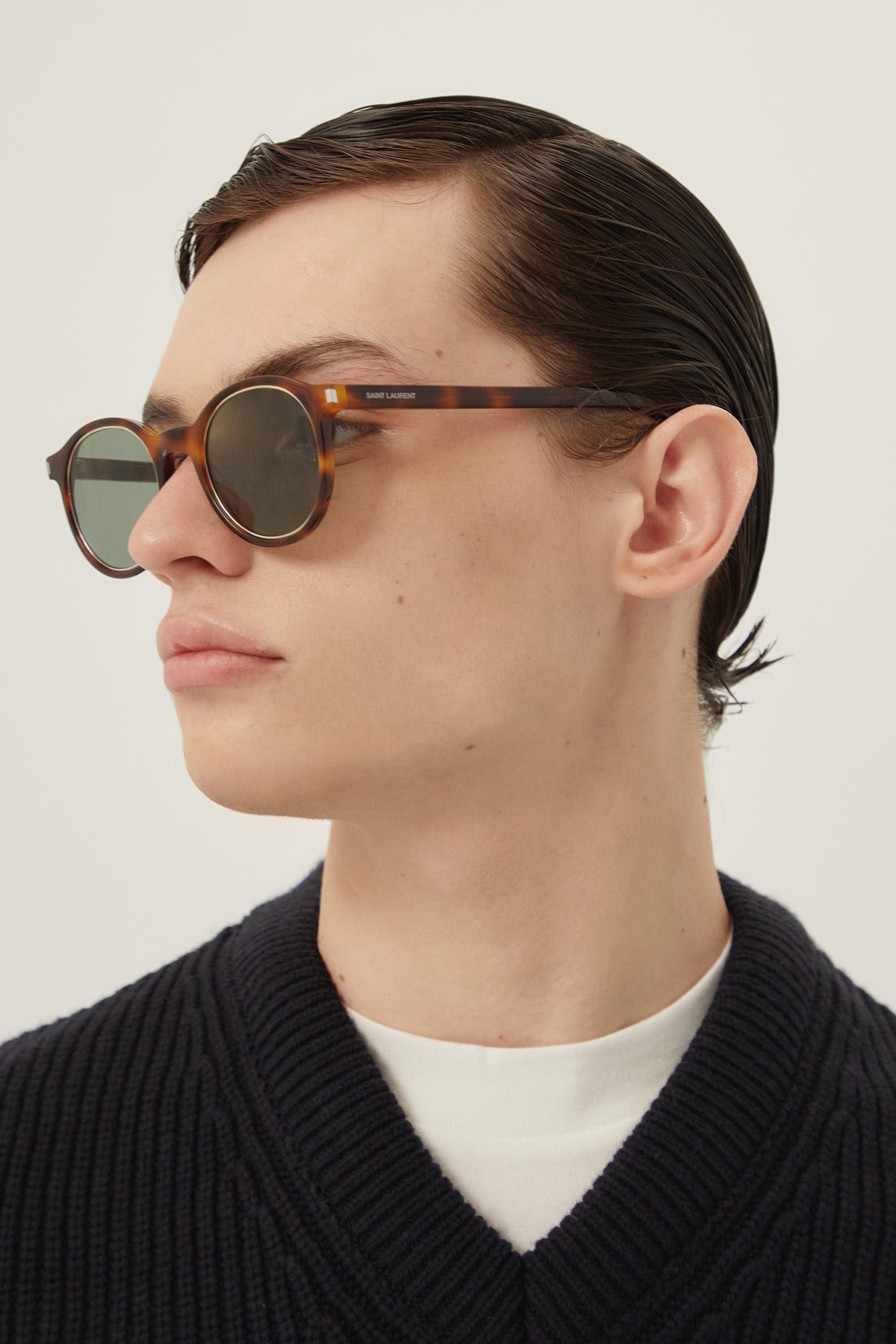 Saint Laurent classic havana round sunglasses