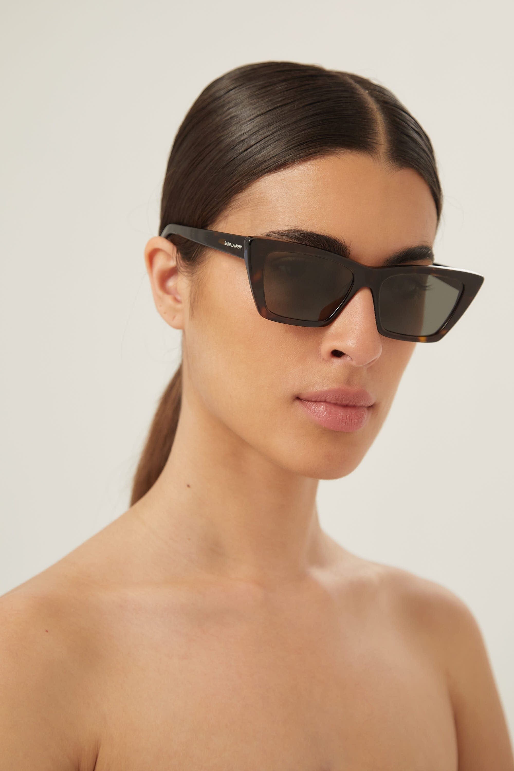 Saint Laurent iconic MICA cat-eye havana sunglasses