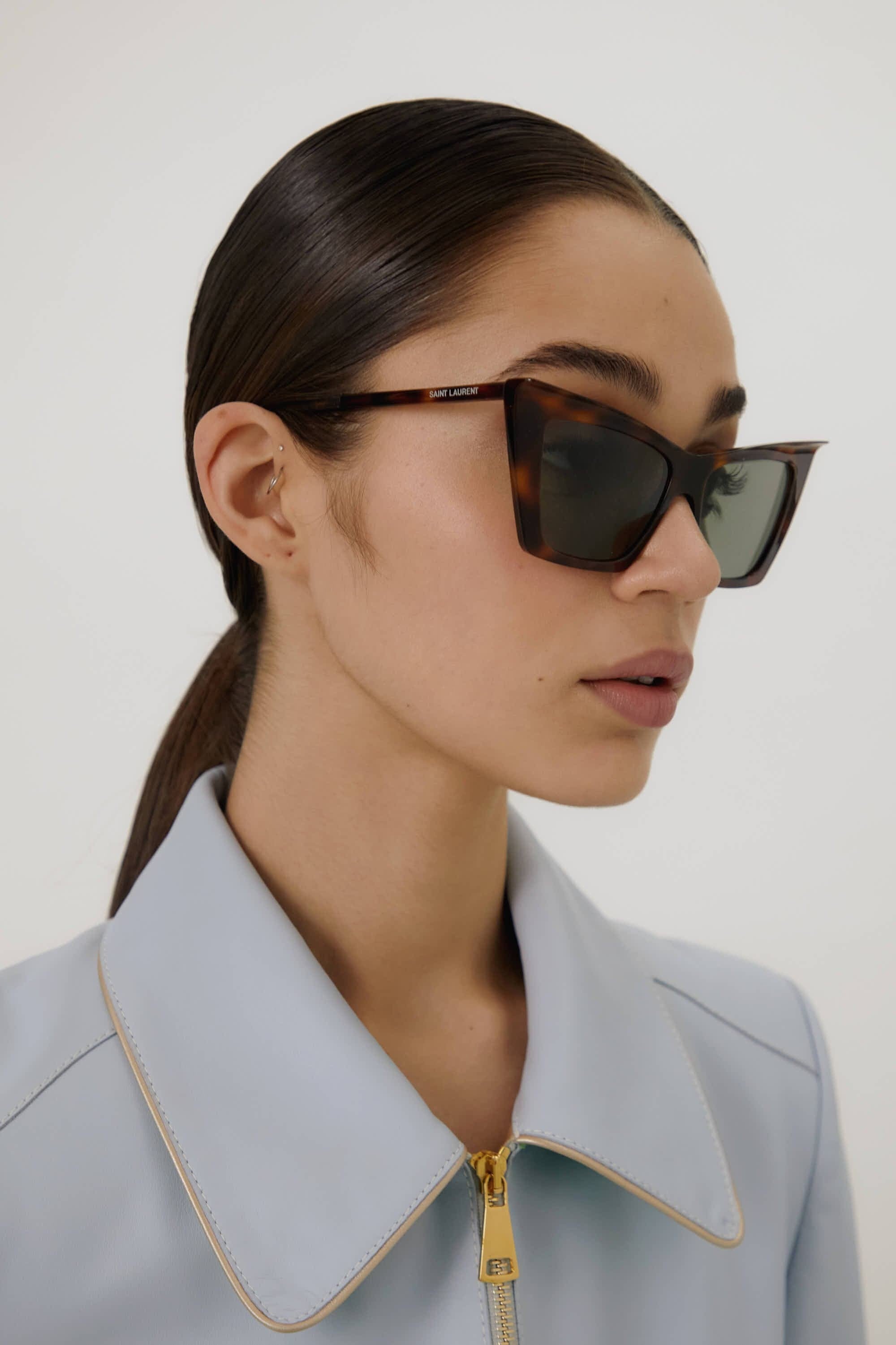 Saint Laurent iconic sharp cat-eye havana sunglasses