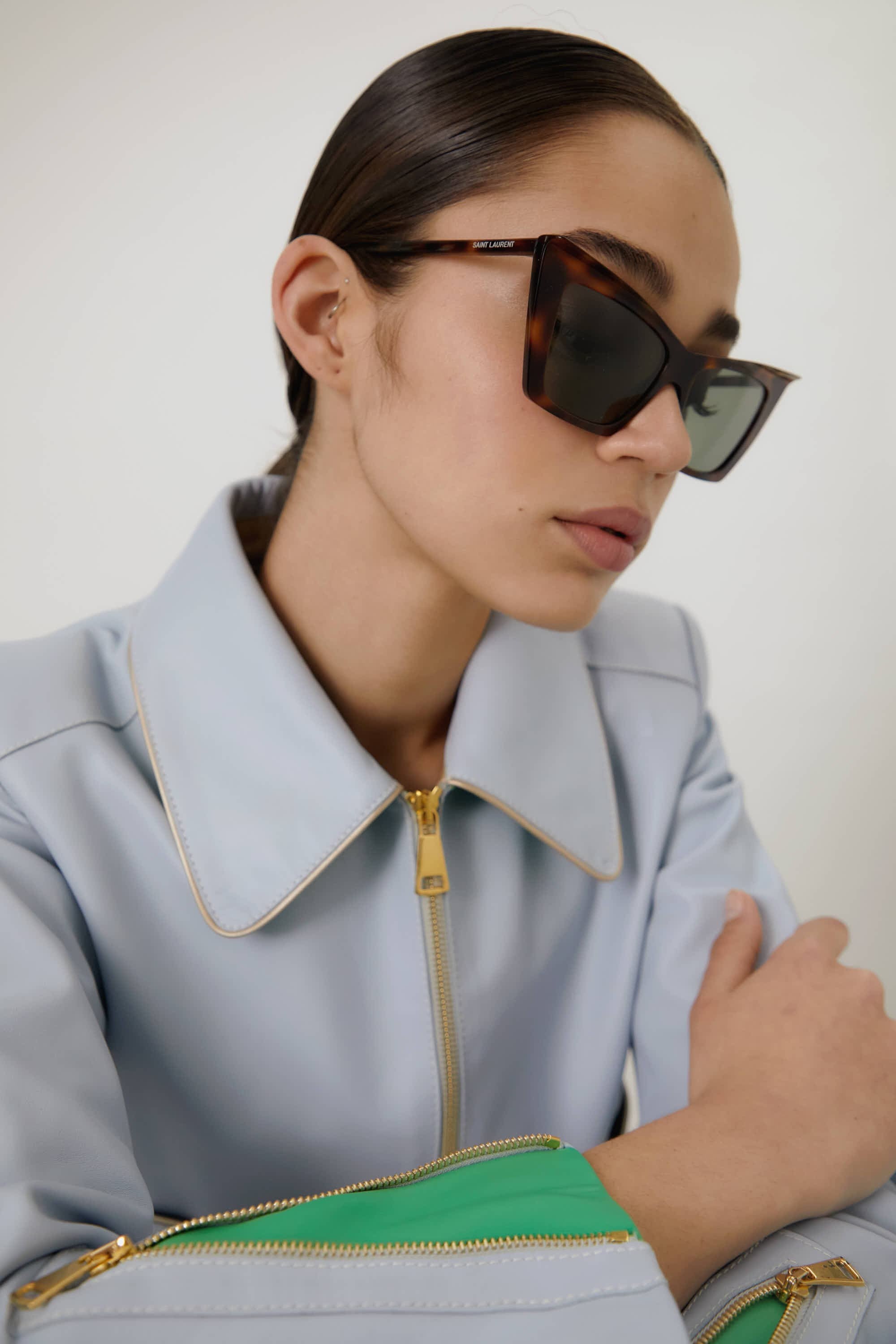 Saint Laurent iconic sharp cat-eye havana sunglasses