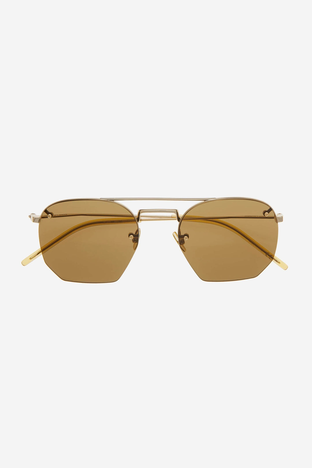 Saint Laurent rimless metal sytle gold brown sunglasses