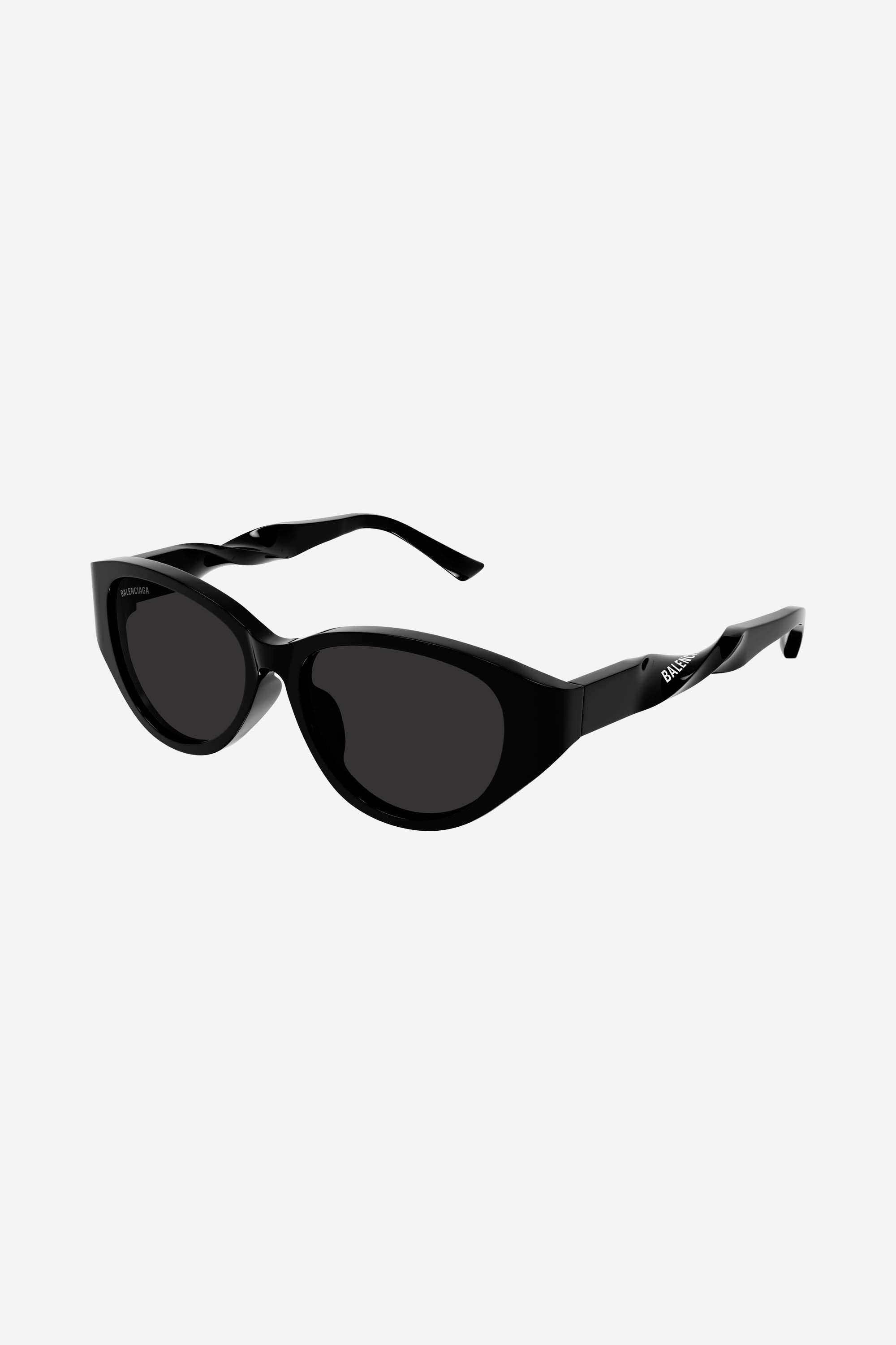 Balenciaga oval twisted black sunglasses