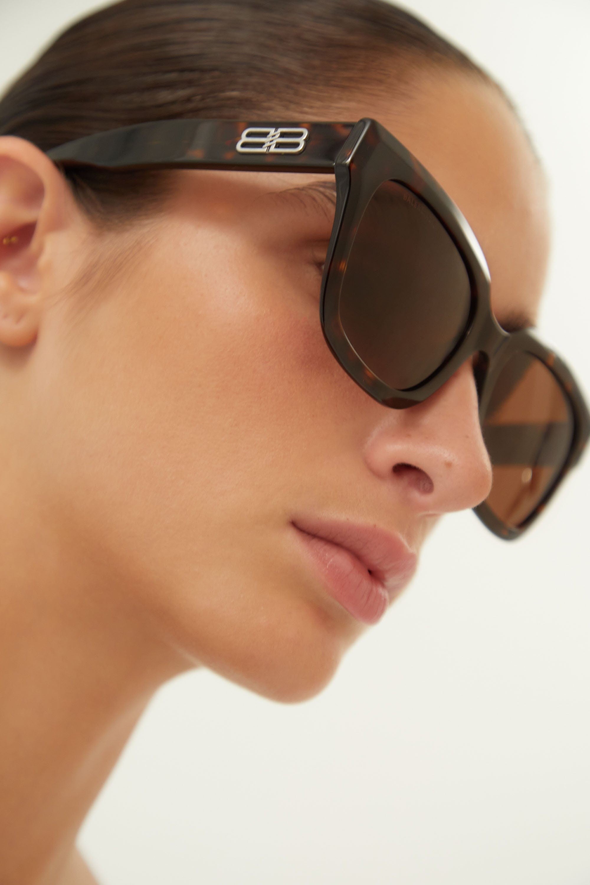 Balenciaga squared femenine havana sunglasses