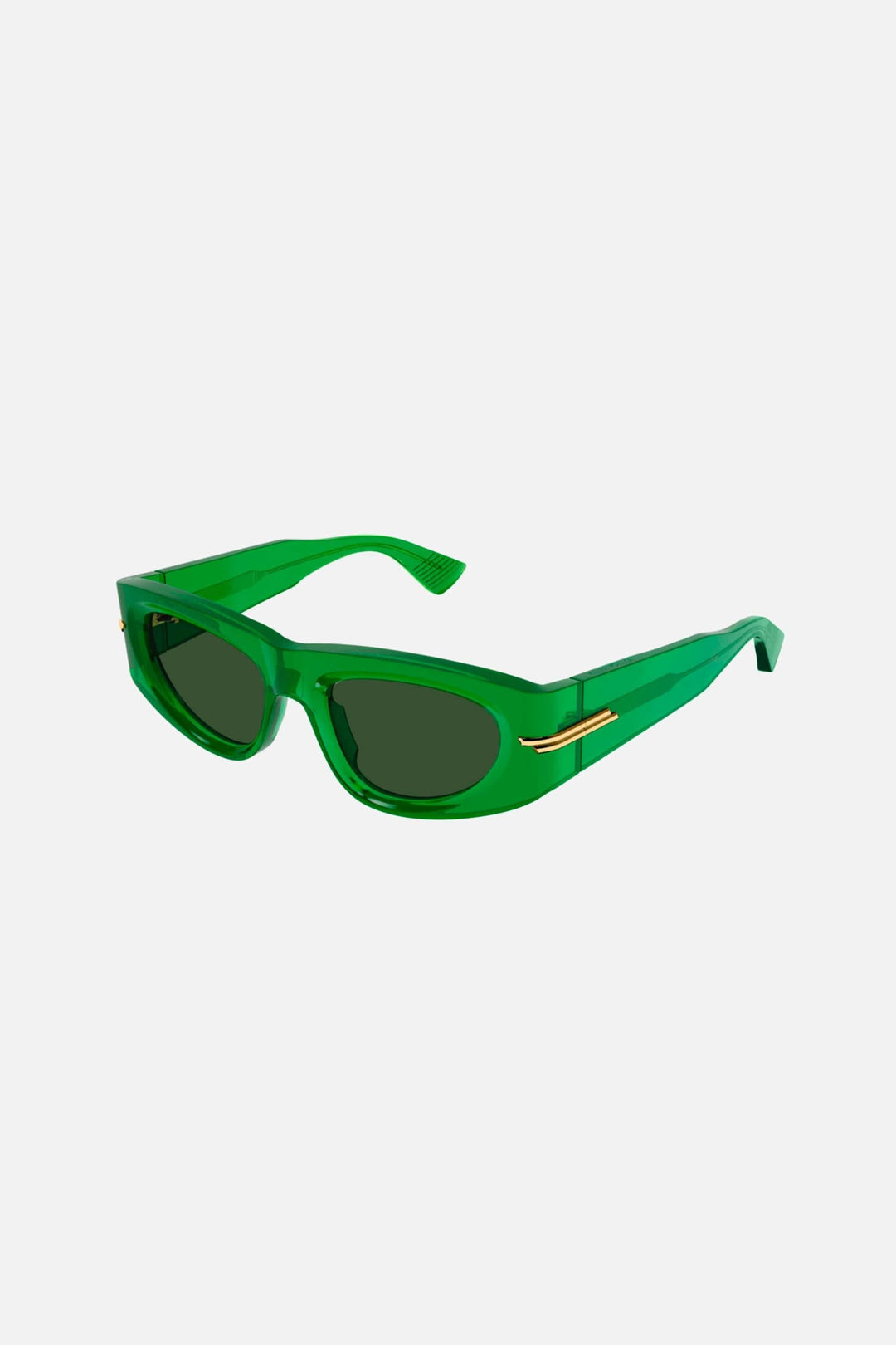 Bottega Veneta green rectangular sunglasses