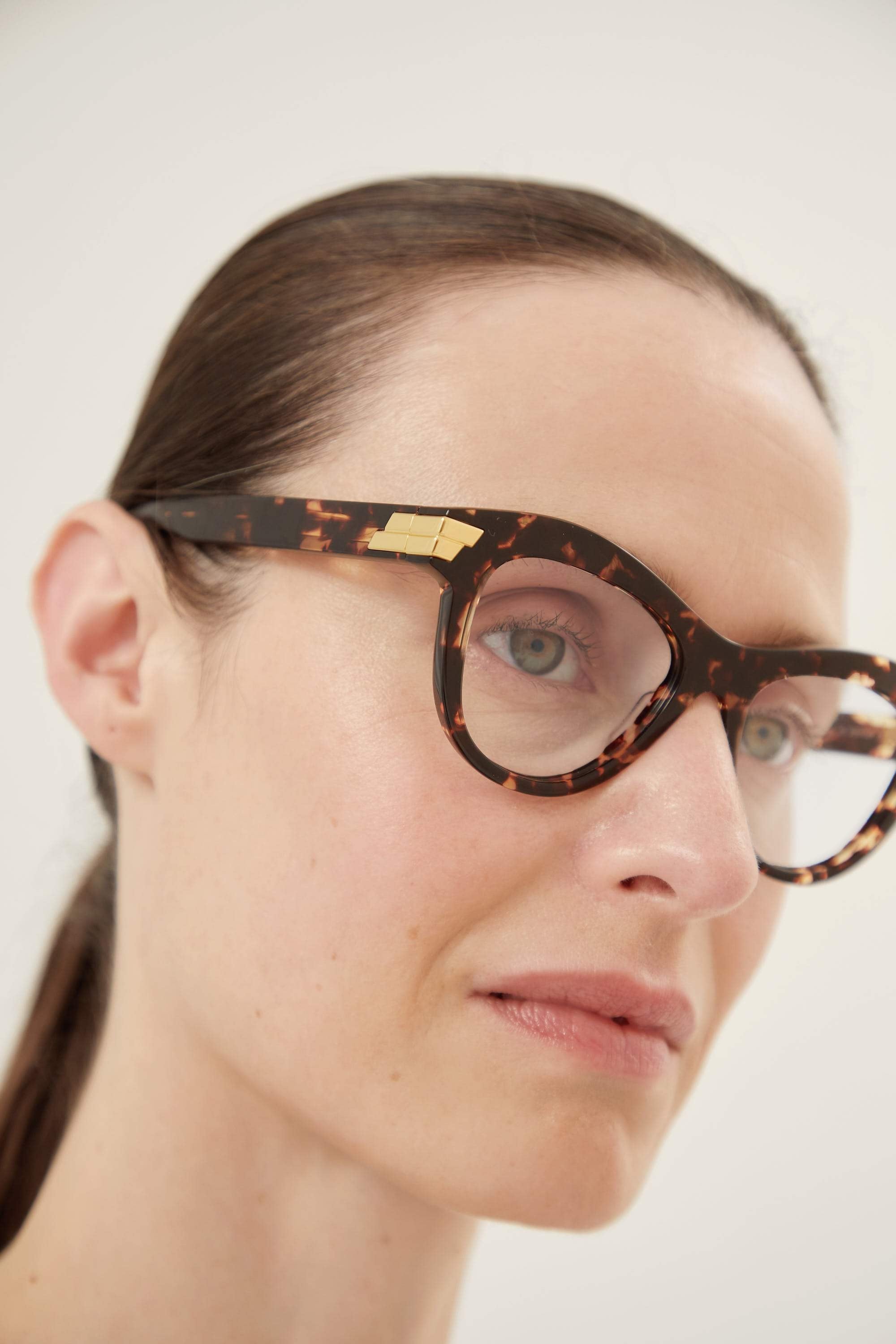 Bottega Veneta havana cat eye frame with ribbon detail