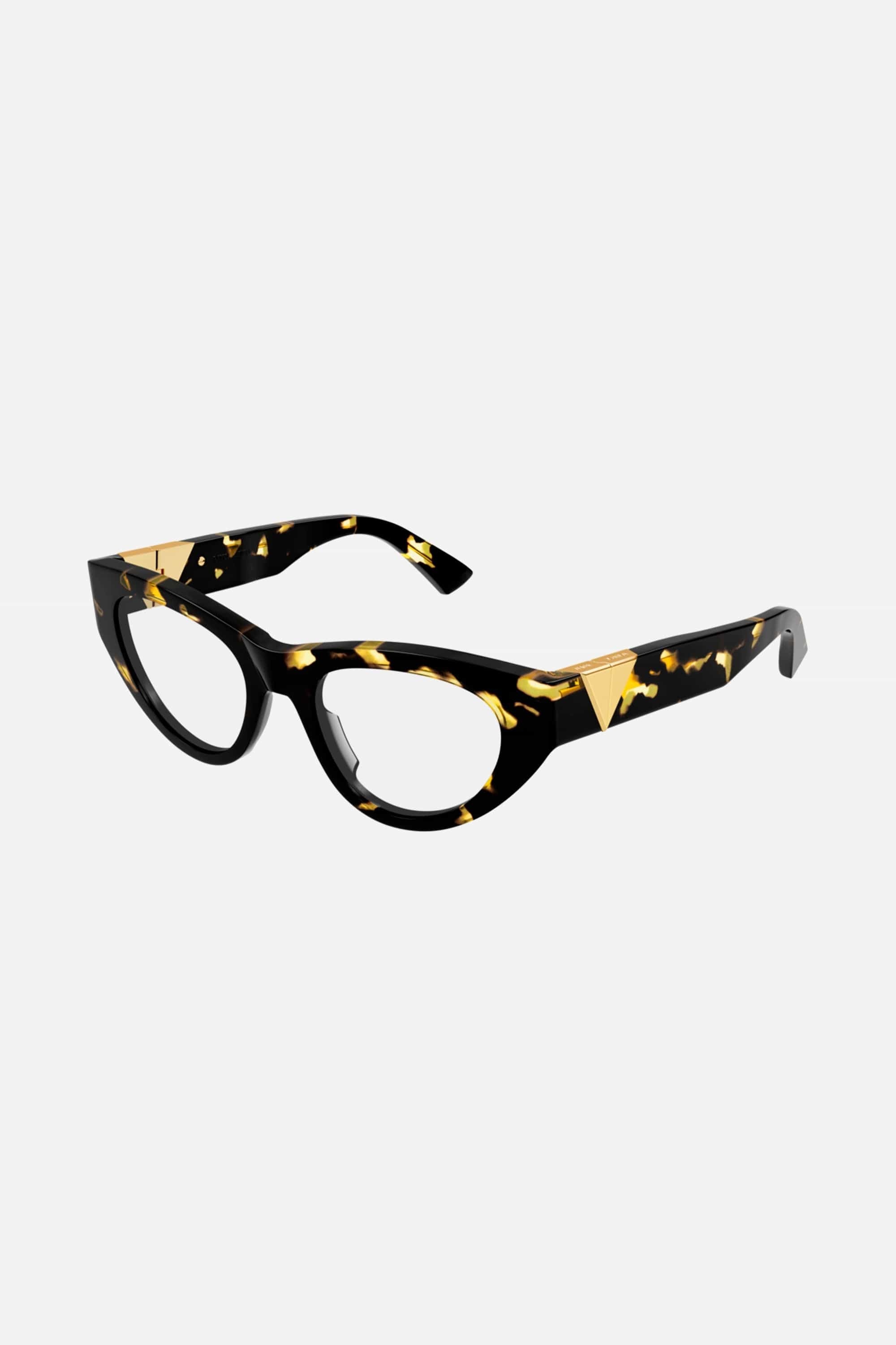 Bottega Veneta havana frame with triangle detail