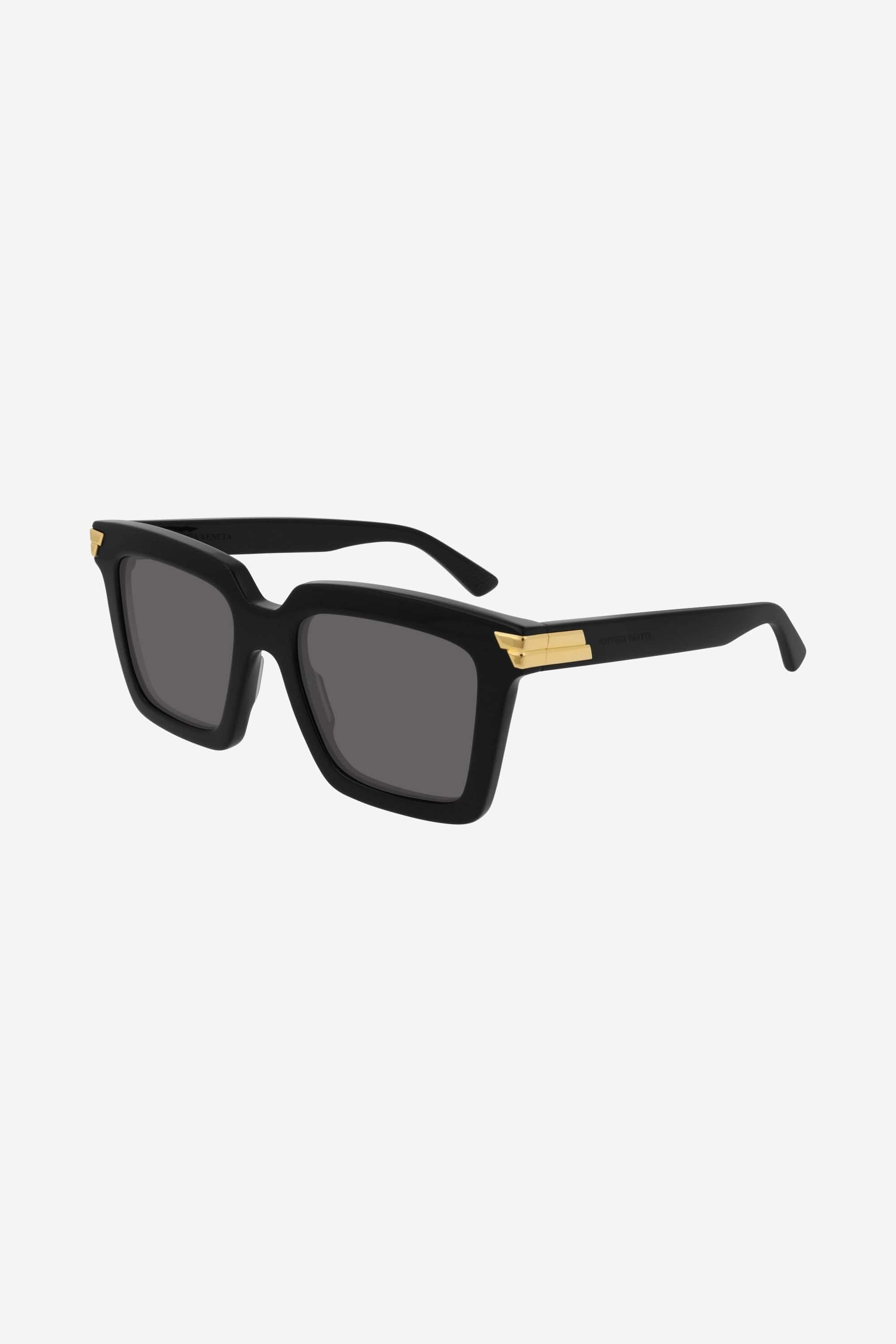 Bottega Veneta iconic squared black acetate sunglasses