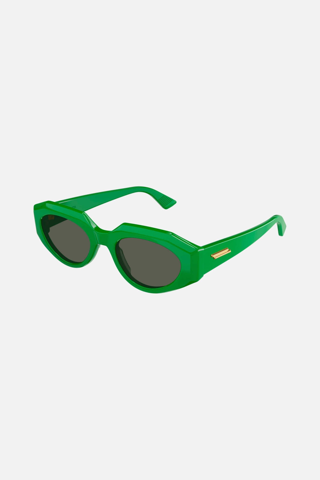 Bottega Veneta oval femenine green sunglasses