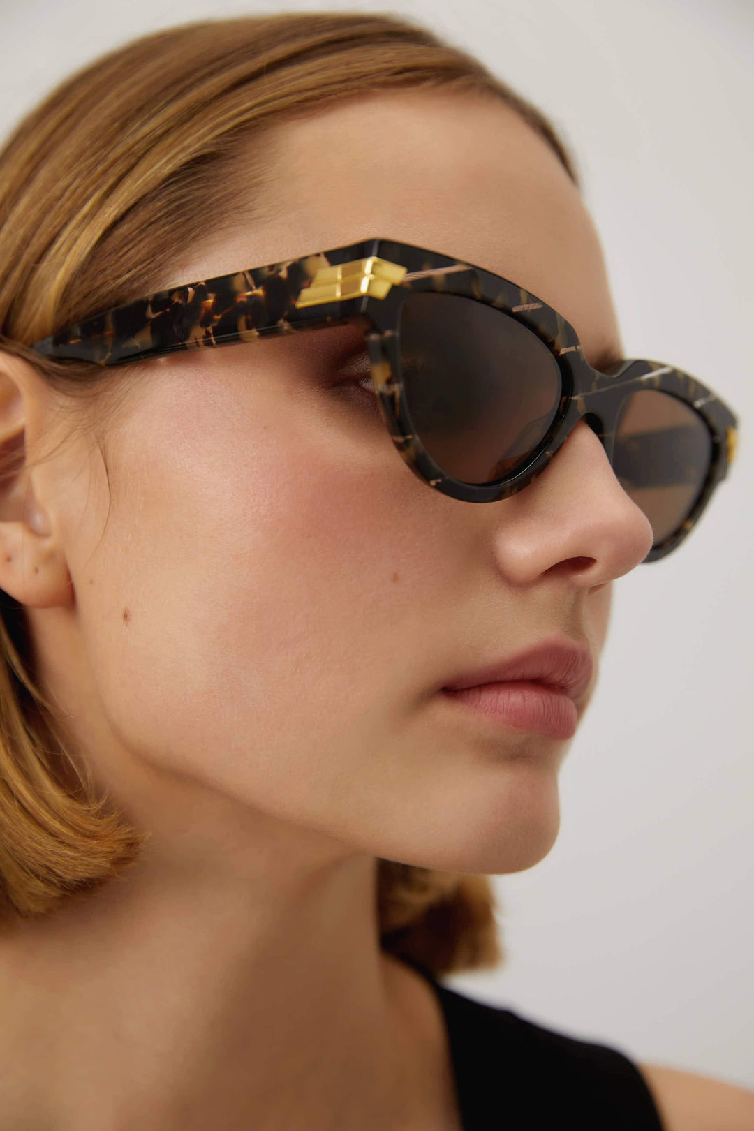 Bottega Veneta soft cat-eye havana sunglasses