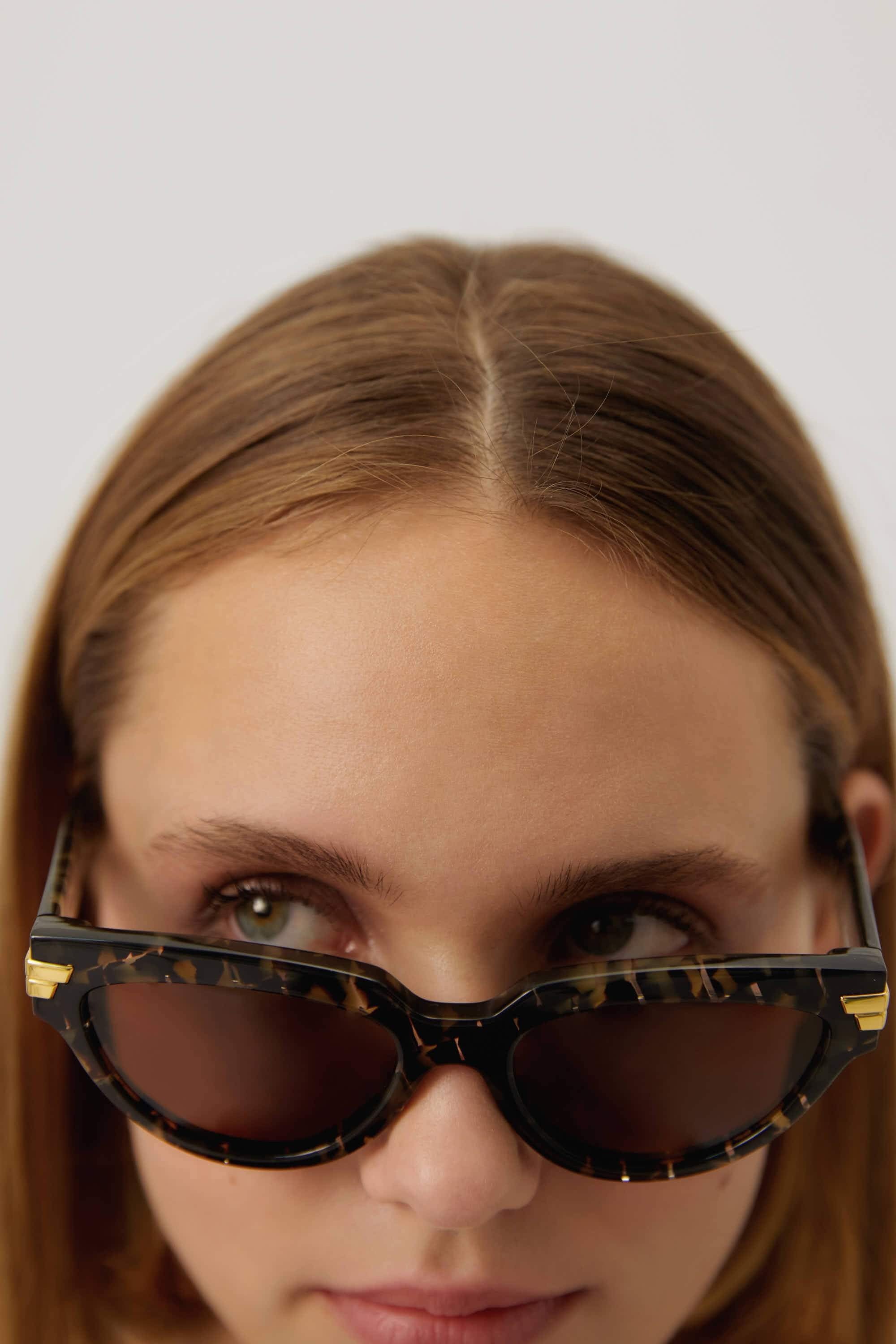 Bottega Veneta soft cat-eye havana sunglasses