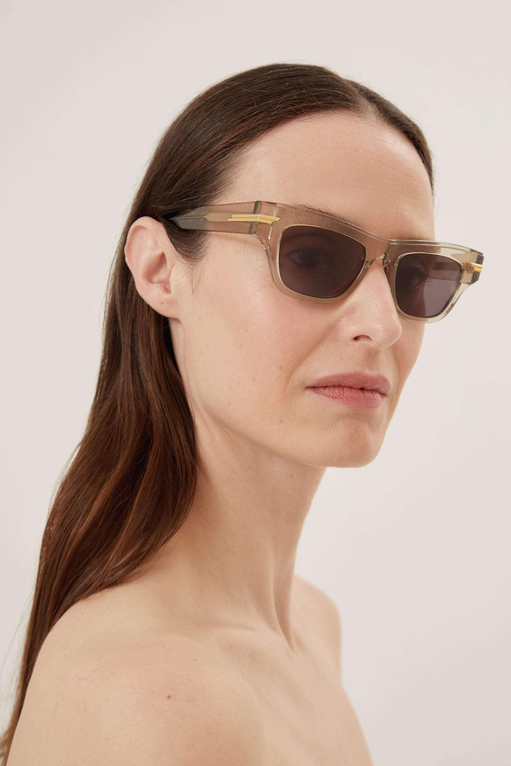 Bottega Veneta squared cat eye transparent sunglasses